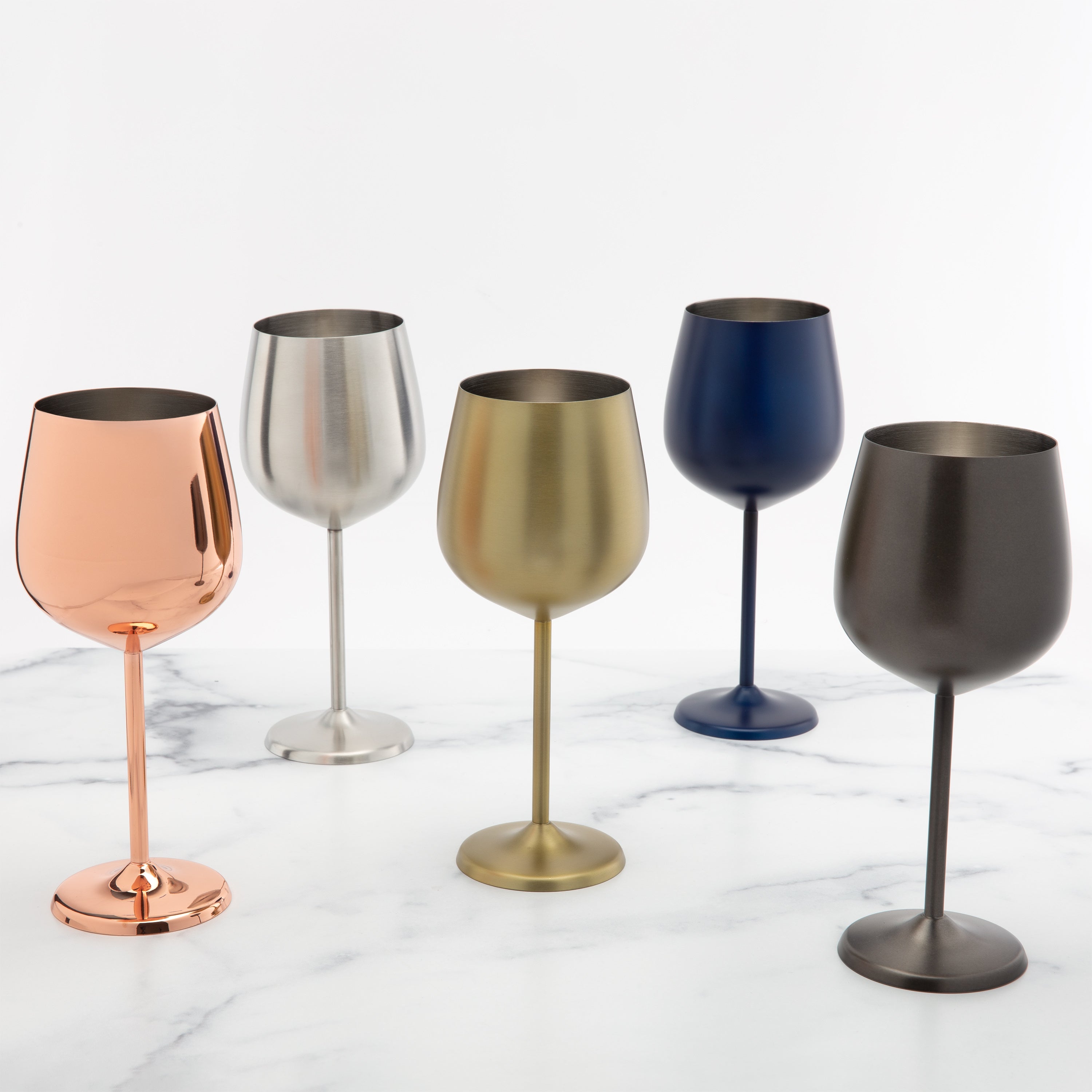 Premium Gold Stainless Steel Wine Glasses Set of 4 - Elegant & Durable Stemware for Parties, Weddings, and Home Entertaining