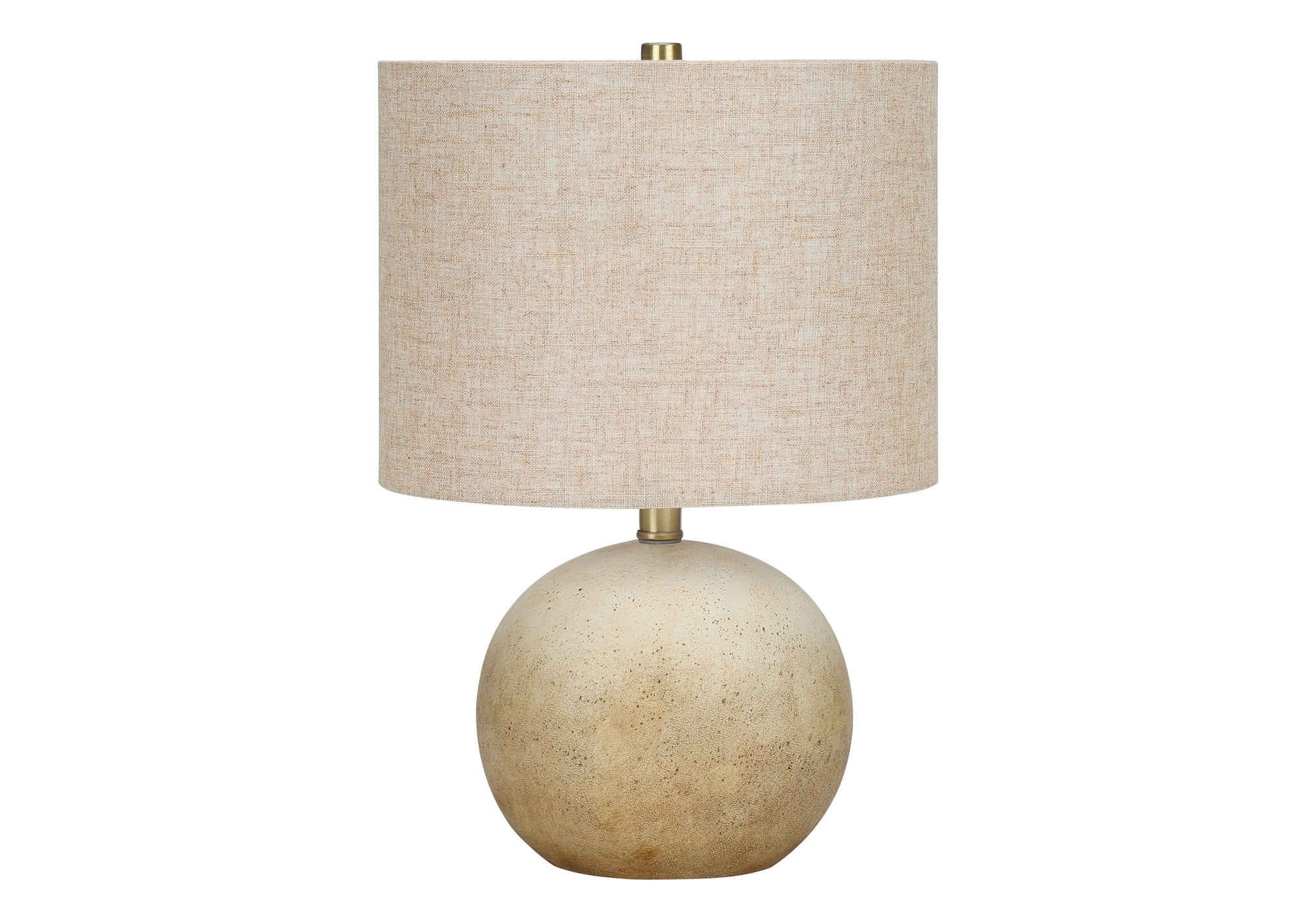 BeauteLumina Modern Beige Concrete Table Lamp - 20 Inch Height with Neutral Beige Linen Shade for Living Room, Bedroom & Office Decor | Dimmable Lighting for Cozy Ambiance