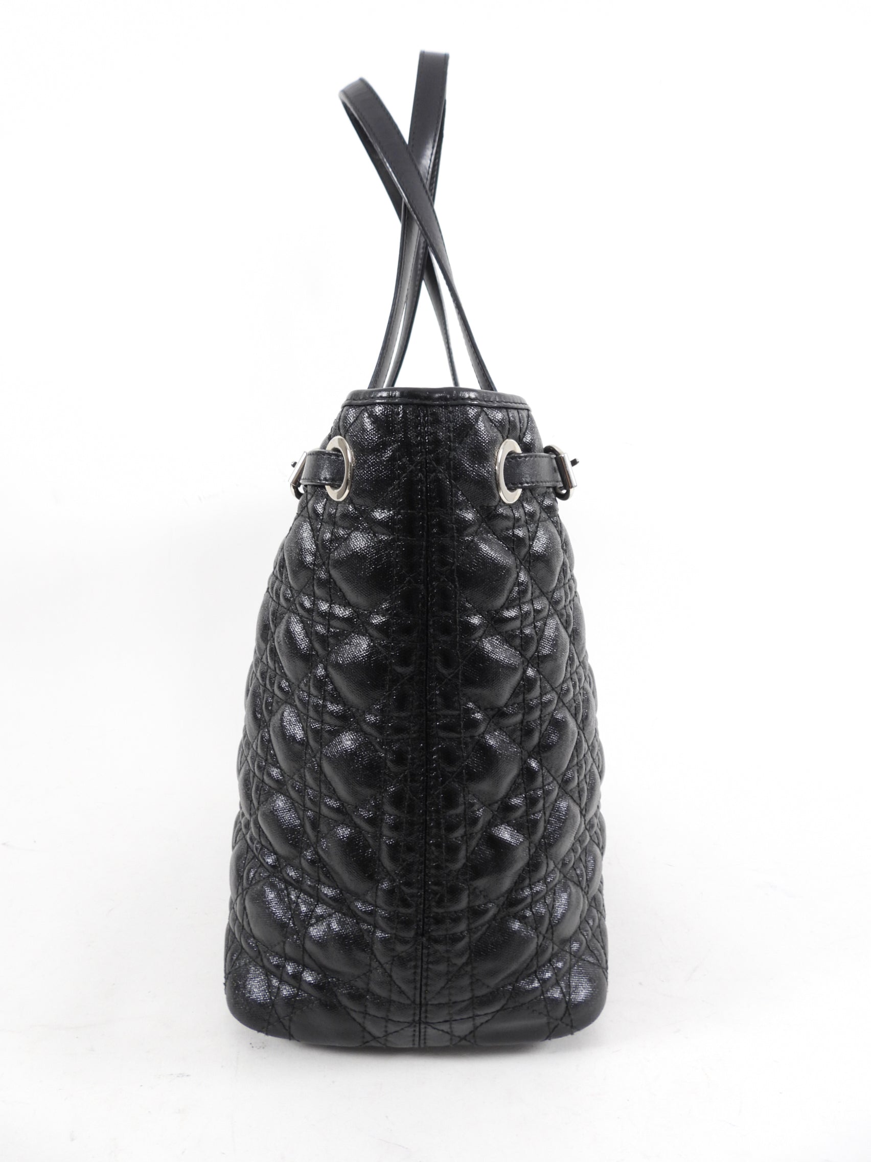 Christian Dior Black Cannage Panarea Leather Tote Bag - Luxury Designer Handbag for Women, Work, Travel & Everyday Use