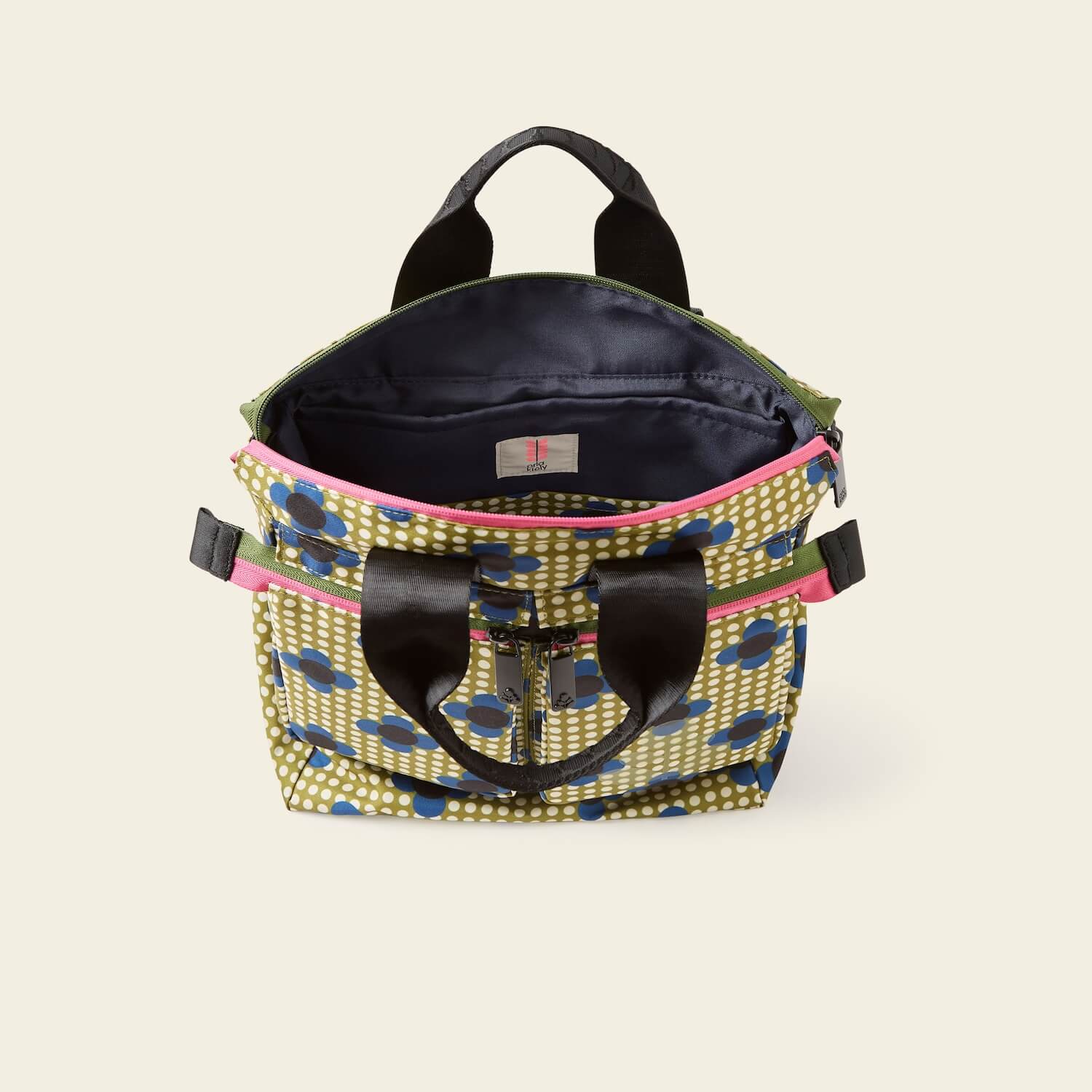 Axis Medium Backpack - Stylish Flower Polka Dot Olive Design for School, Travel & Everyday Use | Durable & Lightweight Backpack for Women & Men