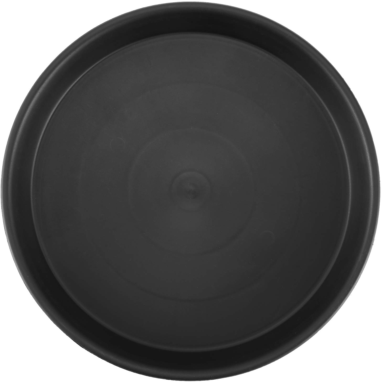 12 Pack 12 Inch Black Plastic Plant Saucers with White Labels - Drip Trays for Indoor & Outdoor Potted Plants - Perfect for Garden, Balcony, and Home Decor