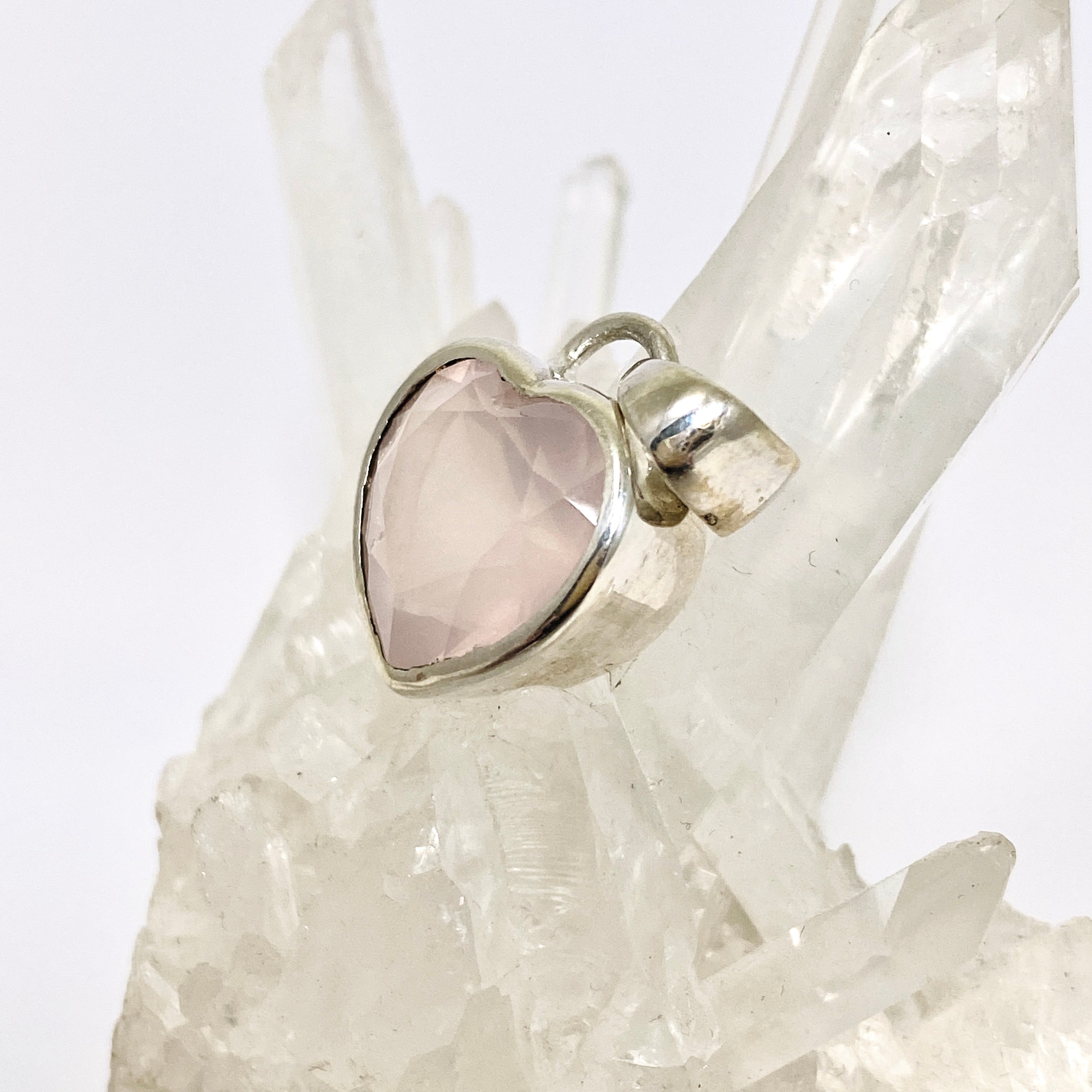 Rose Quartz Heart Faceted Pendant Necklace - Natural Gemstone Jewelry for Women - Perfect for Valentine's Day Gifts & Spiritual Healing
