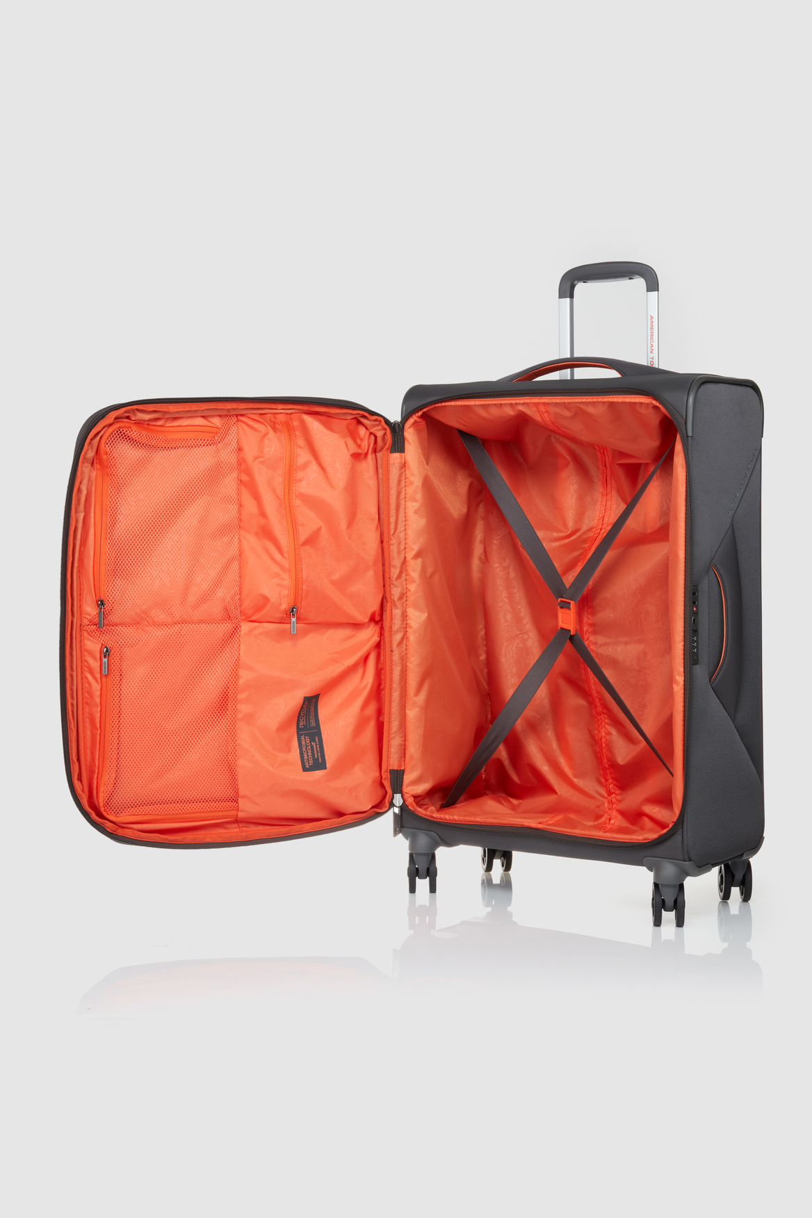 American Tourister Applite 5.0 55/20 Expandable Carry-On Luggage - Lightweight Spinner Suitcase with 4 Wheels, Grey - Perfect for Business Travel & Weekend Getaways
