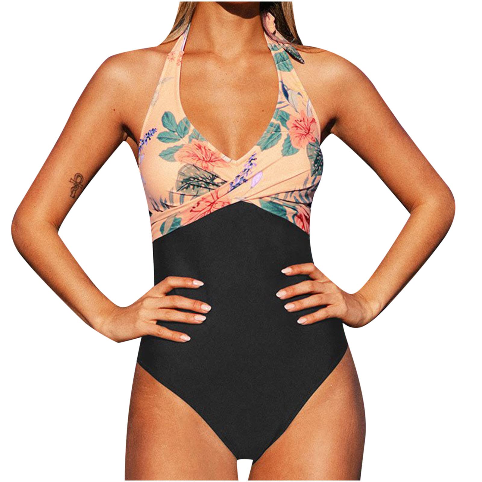 Women's One-Piece Swimsuits - Halter Bikini Sets High Waisted Bathing Suits for Beach, Pool & Summer Vacation