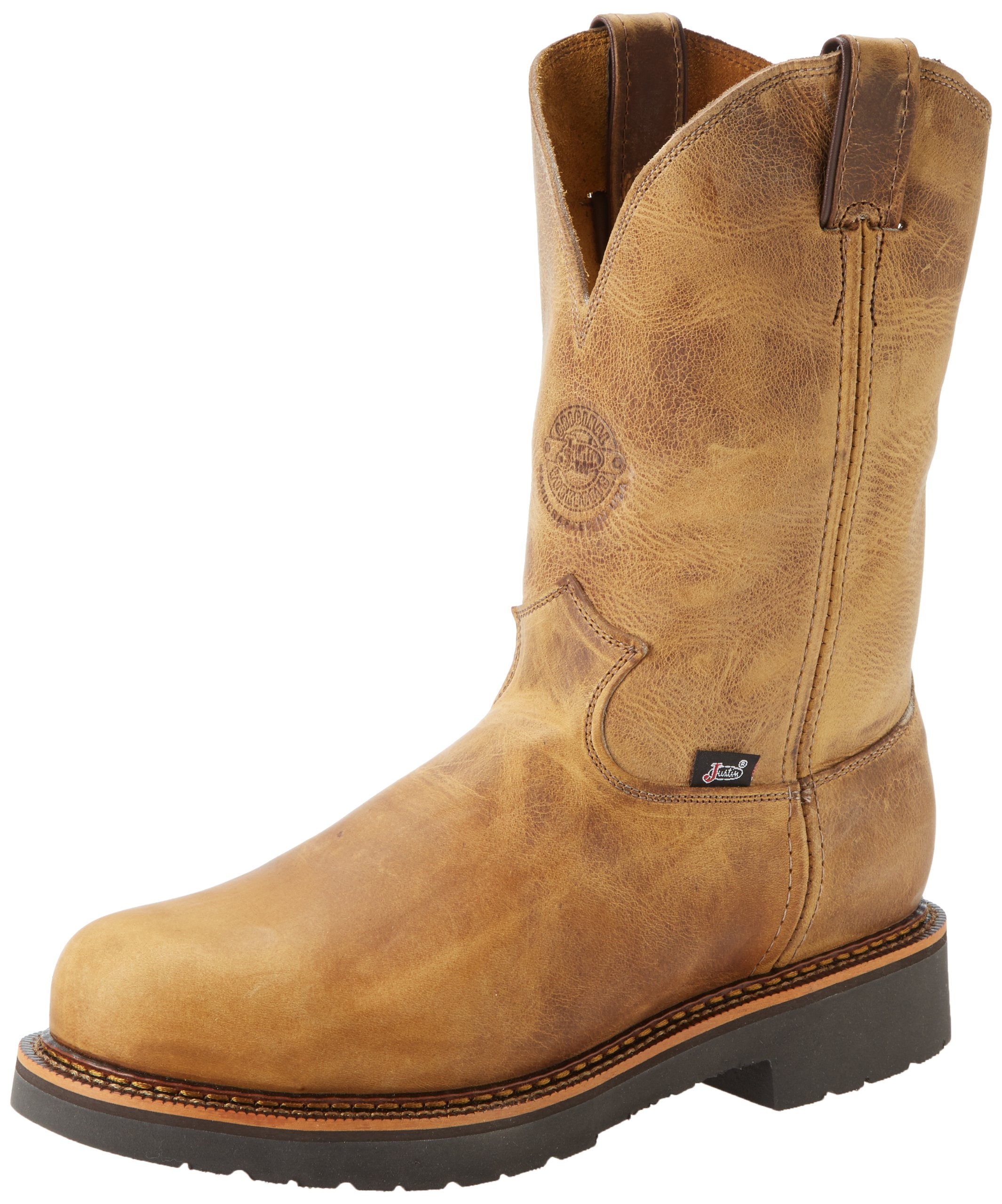 Justin Original Work Boots for Men - J-Max Steel Toe Pull-On Safety Shoes | Durable Construction Work Boots for Electricians, Construction & Heavy Duty Jobs
