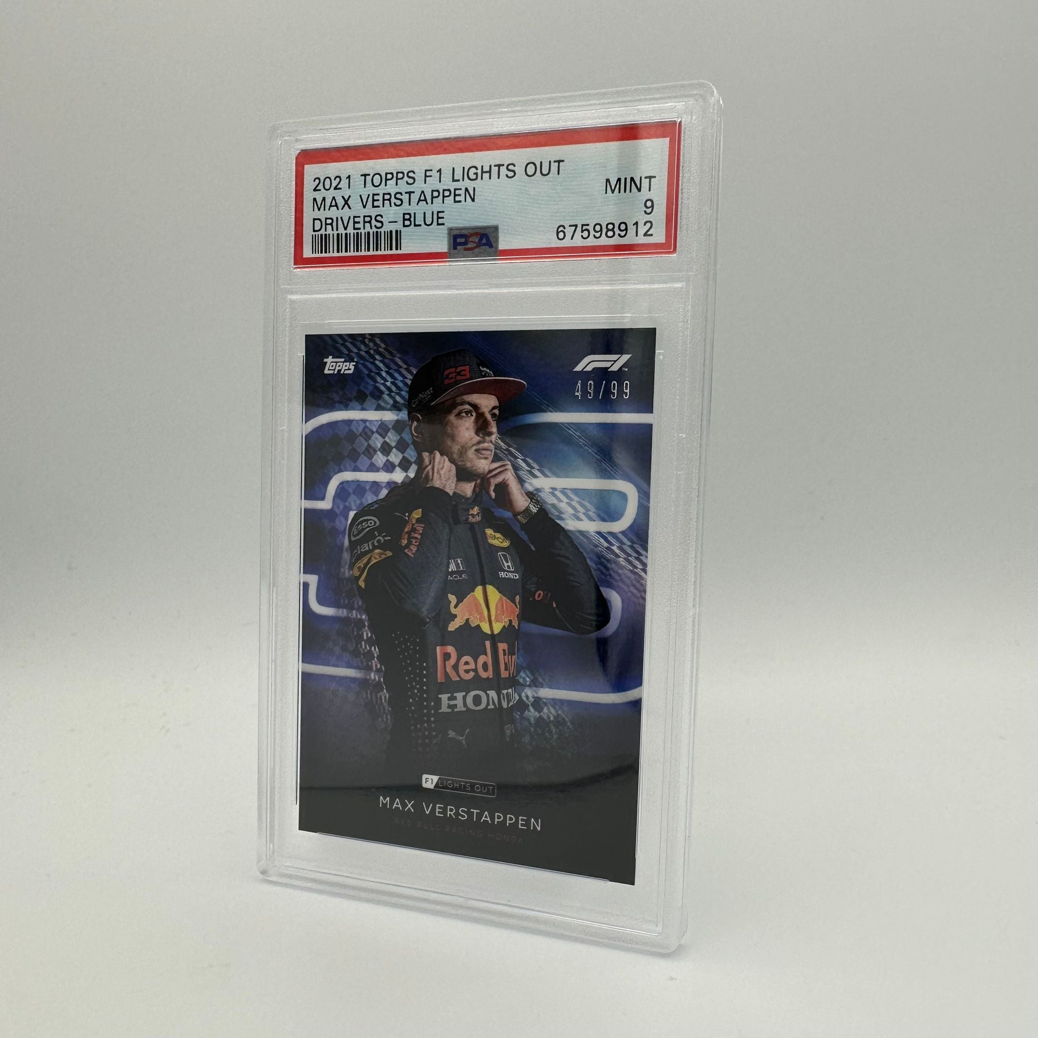 PSA 9 Graded 49/99 Max Verstappen Blue Parallel Racing Card - Perfect for F1 Collectors & Sports Memorabilia Displays
