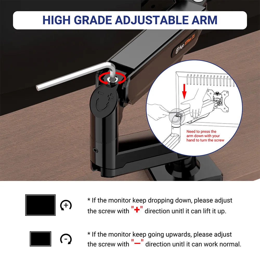XTFlex S5 Single Monitor Arm - Adjustable VESA Mount for 13-32 inch Screens - Ergonomic Desk Clamp for Home Office & Gaming Setup