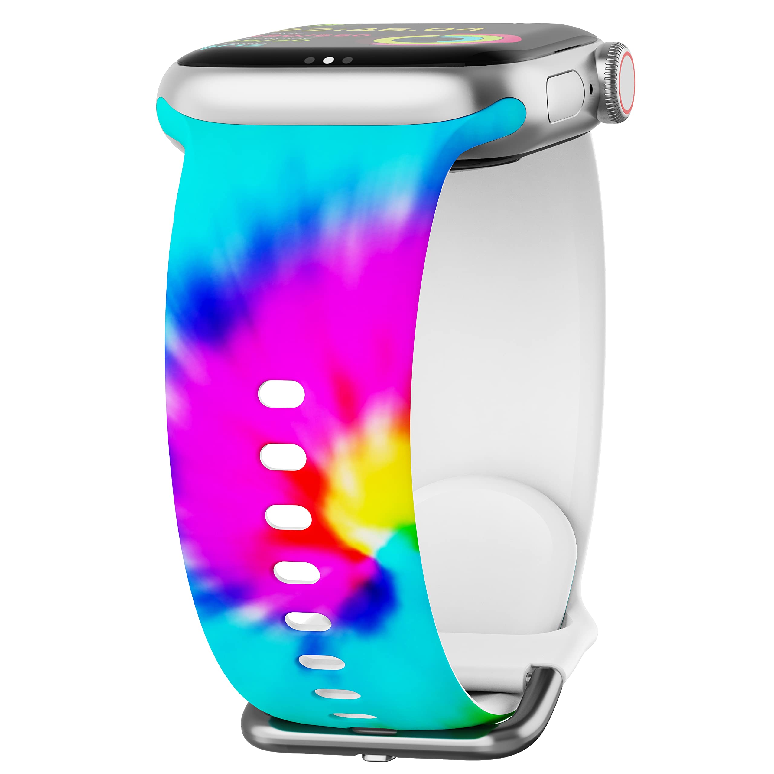 Sunnywoo Floral Sport Bands for Apple Watch 38mm 40mm 41mm 42mm 44mm 45mm 49mm - Soft Silicone Strap Compatible with iWatch Series Ultra SE 8 7 6 5 4 3 2 1 - Perfect for Women & Men, Gym, Running, Workout & Daily Wear