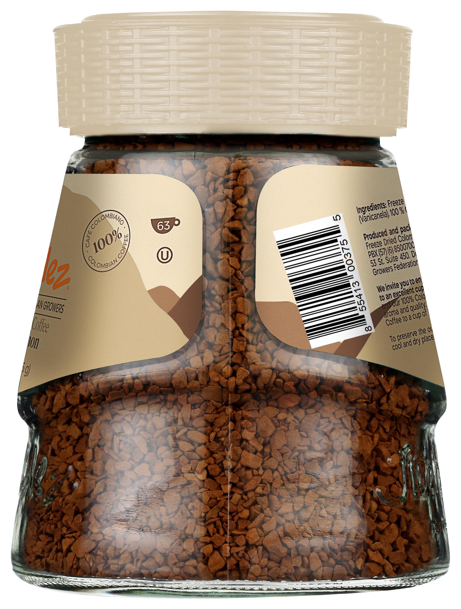 Juan Valdez Vanilla-Cinnamon Flavored Freeze Dried Coffee 3.35oz (95g) - 100% Premium Colombian Instant Coffee for Home, Office & Travel