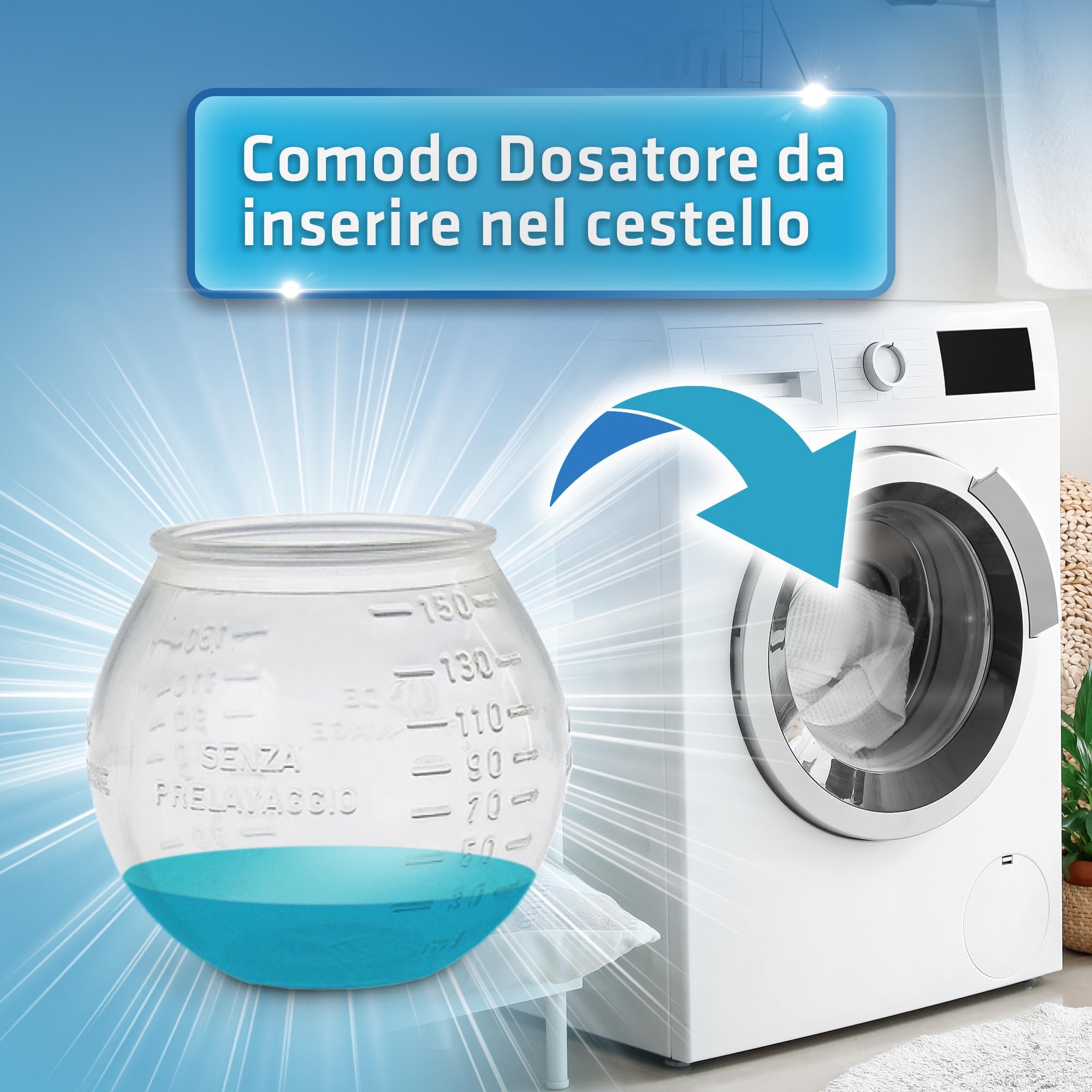 Wimex® Acti-clean Hand & Machine Laundry Detergent - Super Concentrated (Up to 300 Washes) with Dosing Ball - 3L - Perfect for Travel, Camping & Everyday Laundry