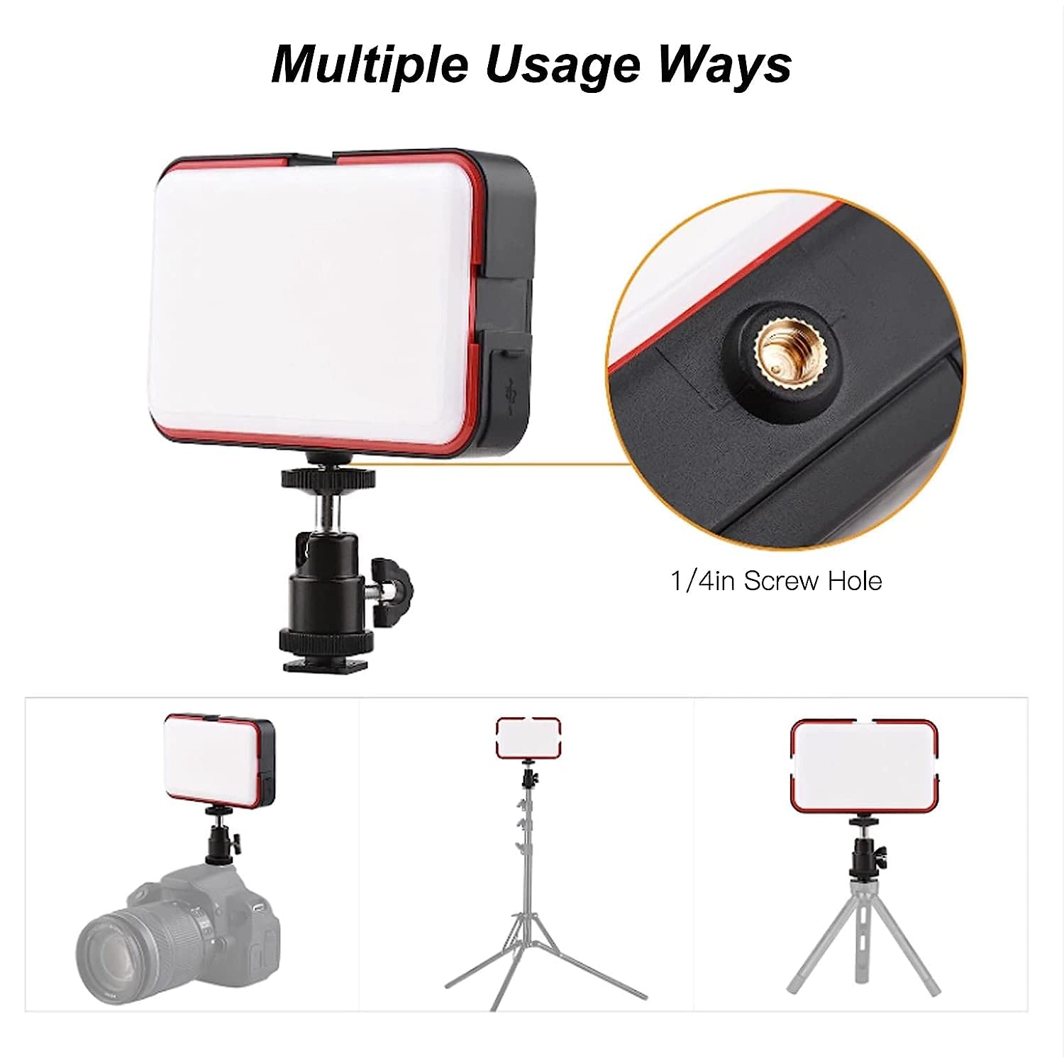 2 Pack LED Fill Light - Dimmable Portable Photography Lighting for Camera, Video, YouTube - Perfect for Indoor & Outdoor Shooting, Vlogging, Studio Work