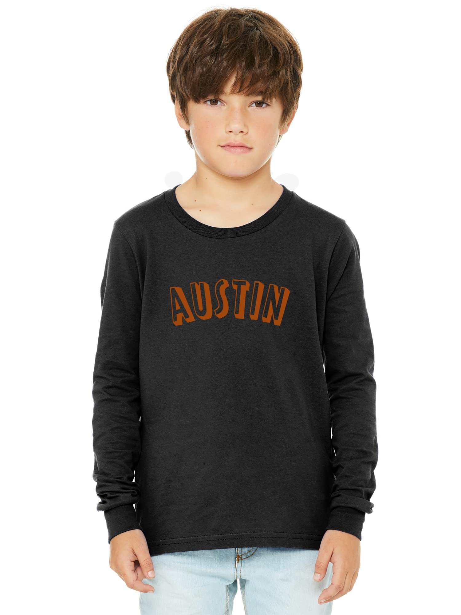 **Daxton Youth Long Sleeve Austin Basic T-Shirt for Boys - Soft Cotton Comfort Fit - Casual School & Everyday Wear**