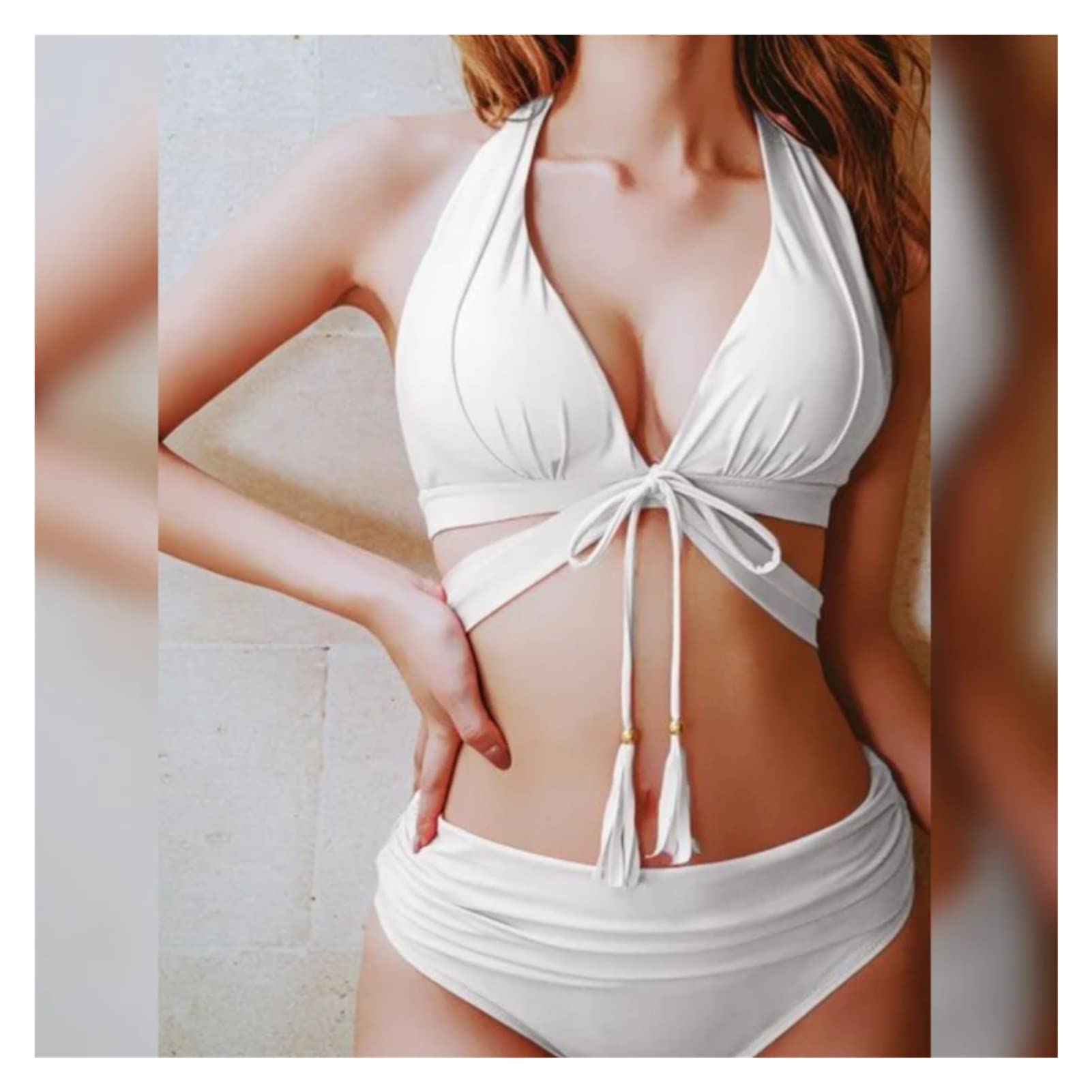 Sexy High Waist Bikini Swimsuit for Women - Split Design, Comfortable Swimwear for Beach, Pool & Vacation (Color: C, Size: S)