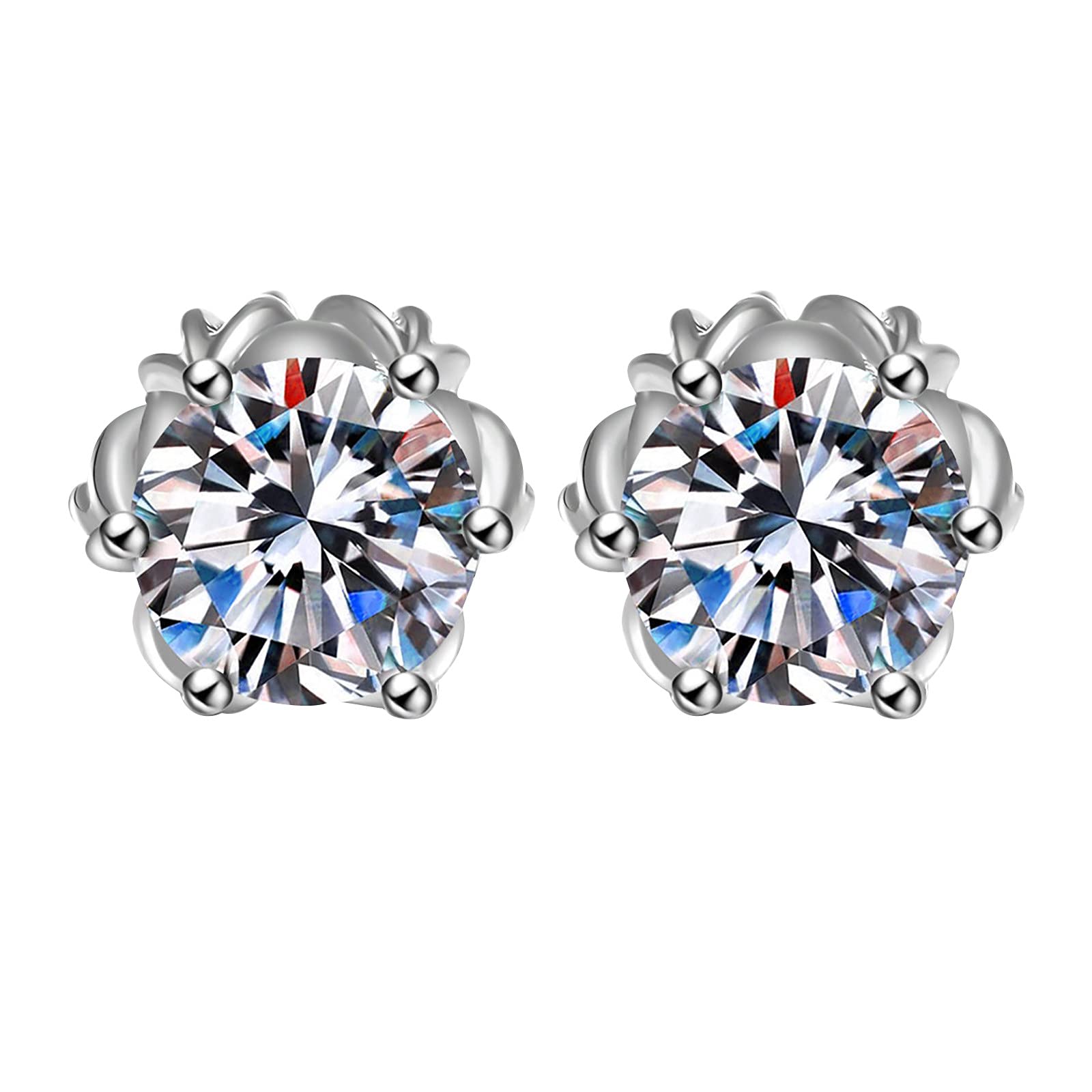 Valentine's Day Gifts for Women - Elegant Minimalist Vintage Diamond Stud Earrings, Sterling Silver Aesthetic Jewelry - Perfect for Anniversary, Date Night & Special Occasions