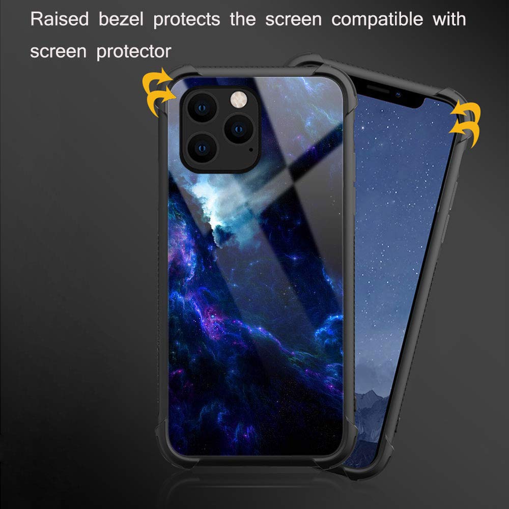 CARLOCA iPhone 11 Case - Shockproof & Anti-Scratch Hard Back Cover with Blue Purple Clouds Design | Perfect for Daily Use, Travel & Outdoor Protection