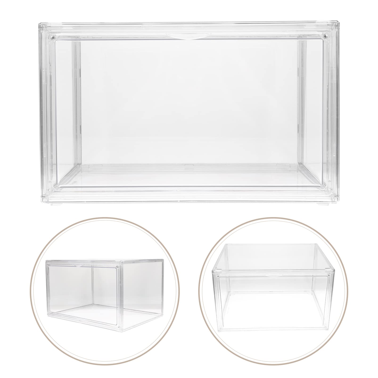Clear Acrylic Book Display Case - Stackable Storage Box for Classroom, Home & Office - Small Organizer for Books, Documents & Supplies - Perfect for Teachers, Students & Professionals