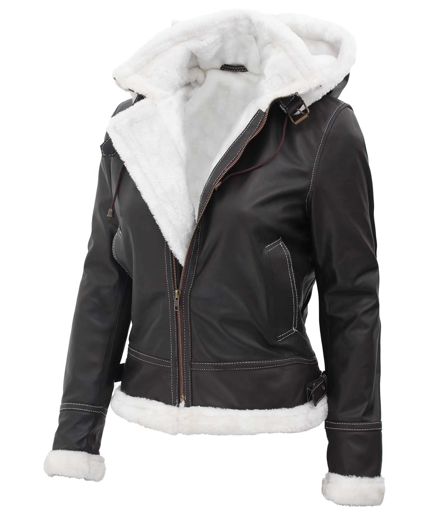 Vintage Shearling Leather Jacket for Women - Genuine Winter Coat with Classic Style | Warm & Stylish Outerwear for Cold Weather, Travel & Casual Outfits