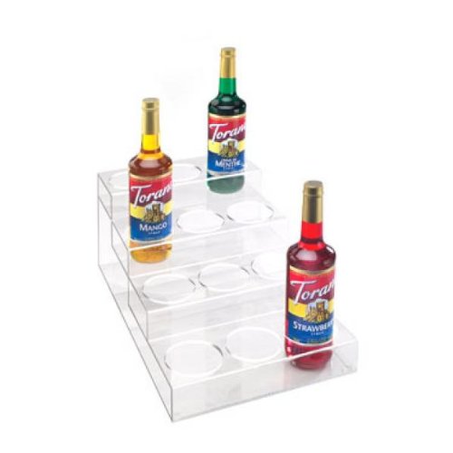 Cal-Mil 4-Tier Clear Plastic Bottle Organizer - Holds 12 Bottles (P297) - Perfect for Kitchen, Pantry, Bar & Refrigerator Storage