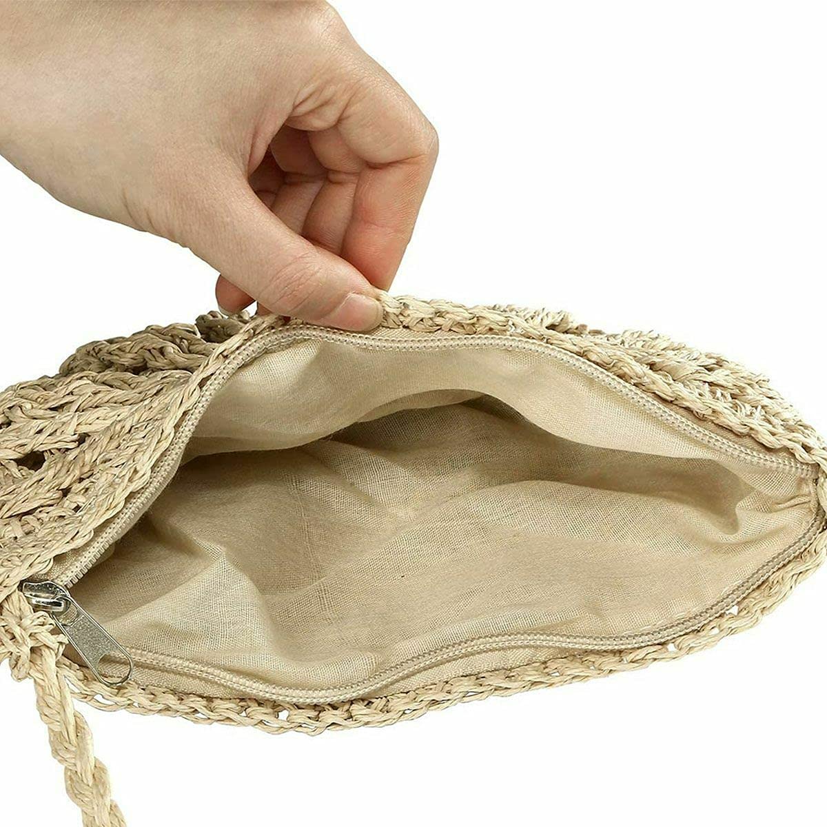 Summer Women's Bohemian Straw Crossbody Bag with Tassels & Crochet Design - Perfect for Beach Travel, Daily Use, and Outdoor Adventures