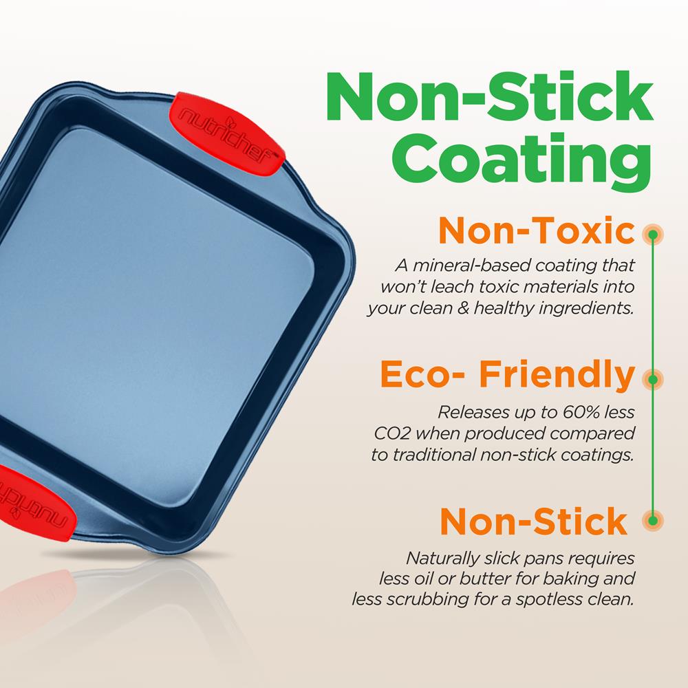 Non-Stick Baking Sheet Set - 3-Piece Cookie Sheet Pan for Oven Baking | Perfect for Cookies, Pizza, Roasting Veggies & More