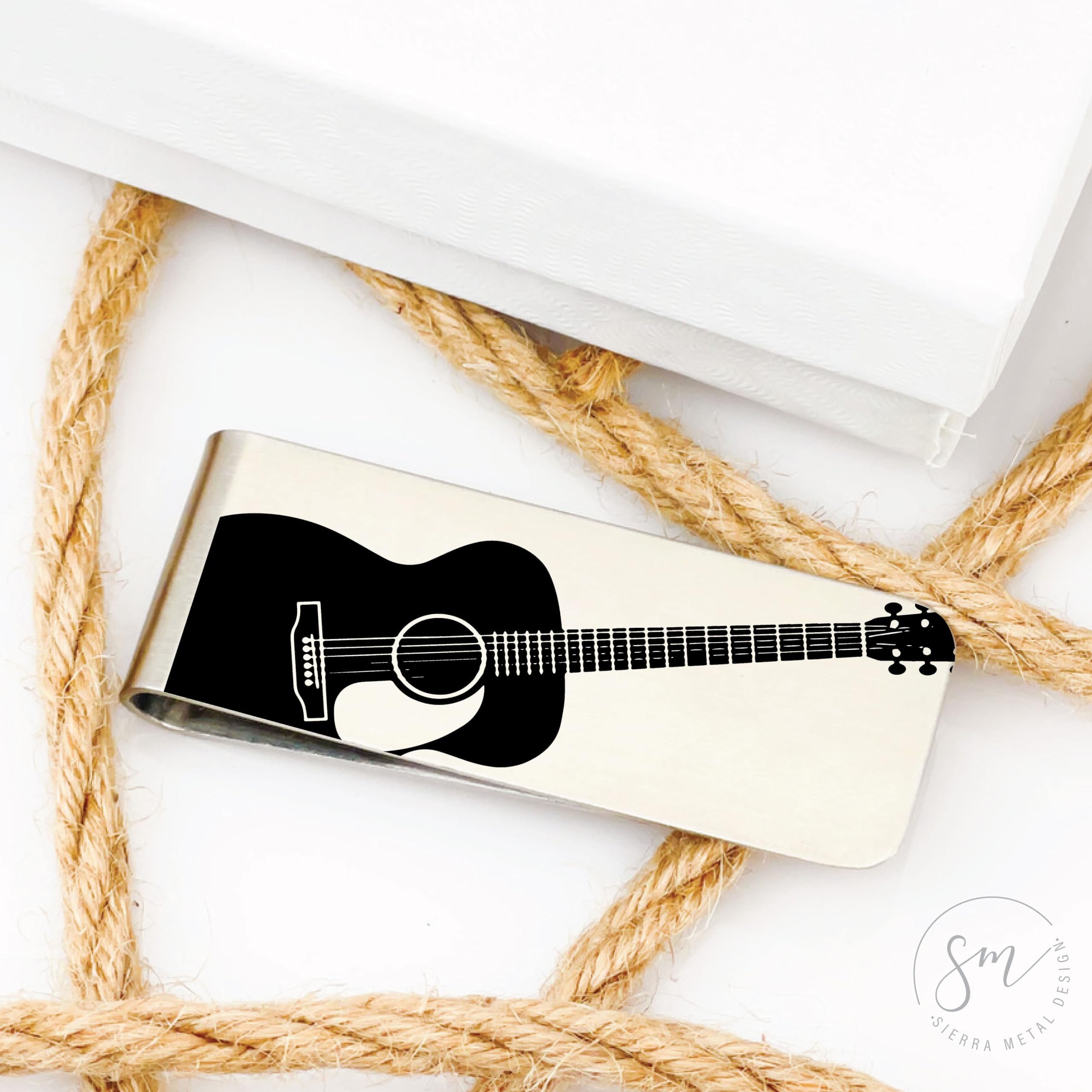 Personalized Guitar Money Clip - Unique Music Gift for Men, Dad, Boyfriend, Husband, Grandpa - Birthday, Christmas, Father's Day Present - Perfect for Musicians & Music Lovers