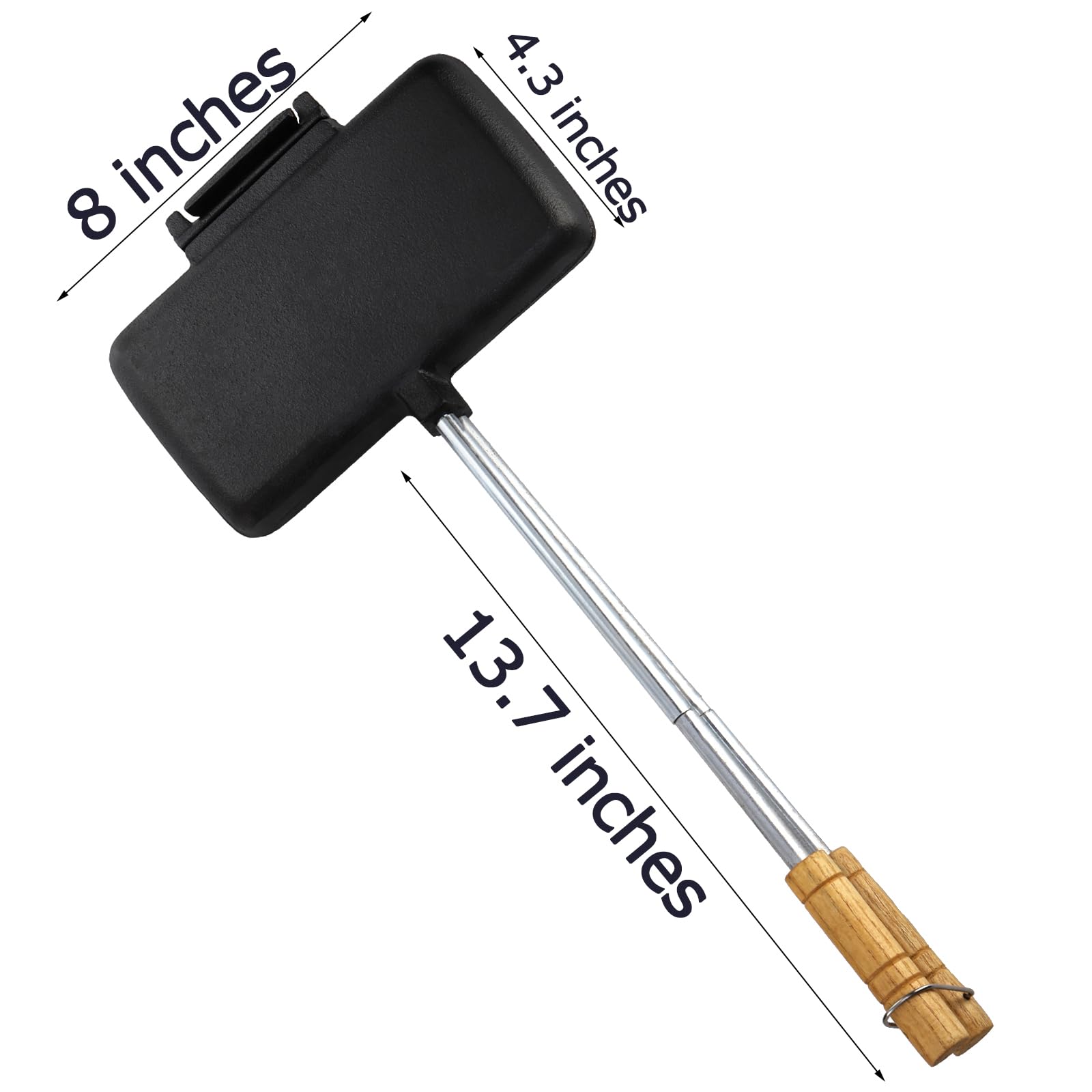 Coloch Double Pie Iron Sandwich Maker - Heavy Duty Cast Iron Campfire Cookware with Long Handle for Outdoor Cooking | Perfect for Camping, Picnics, and Backyard BBQs | Make Delicious Pies, Sandwiches, and More
