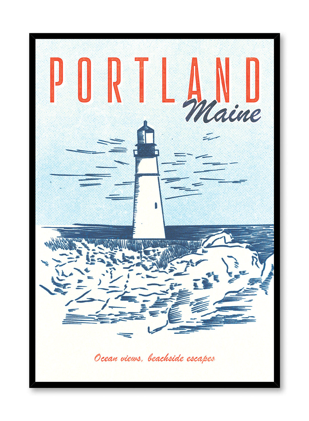 Maine on My Mind Wall Art Poster - Coastal Decor for Living Room, Bedroom & Office - Scenic Maine Landscape Print for Home & Office Decor