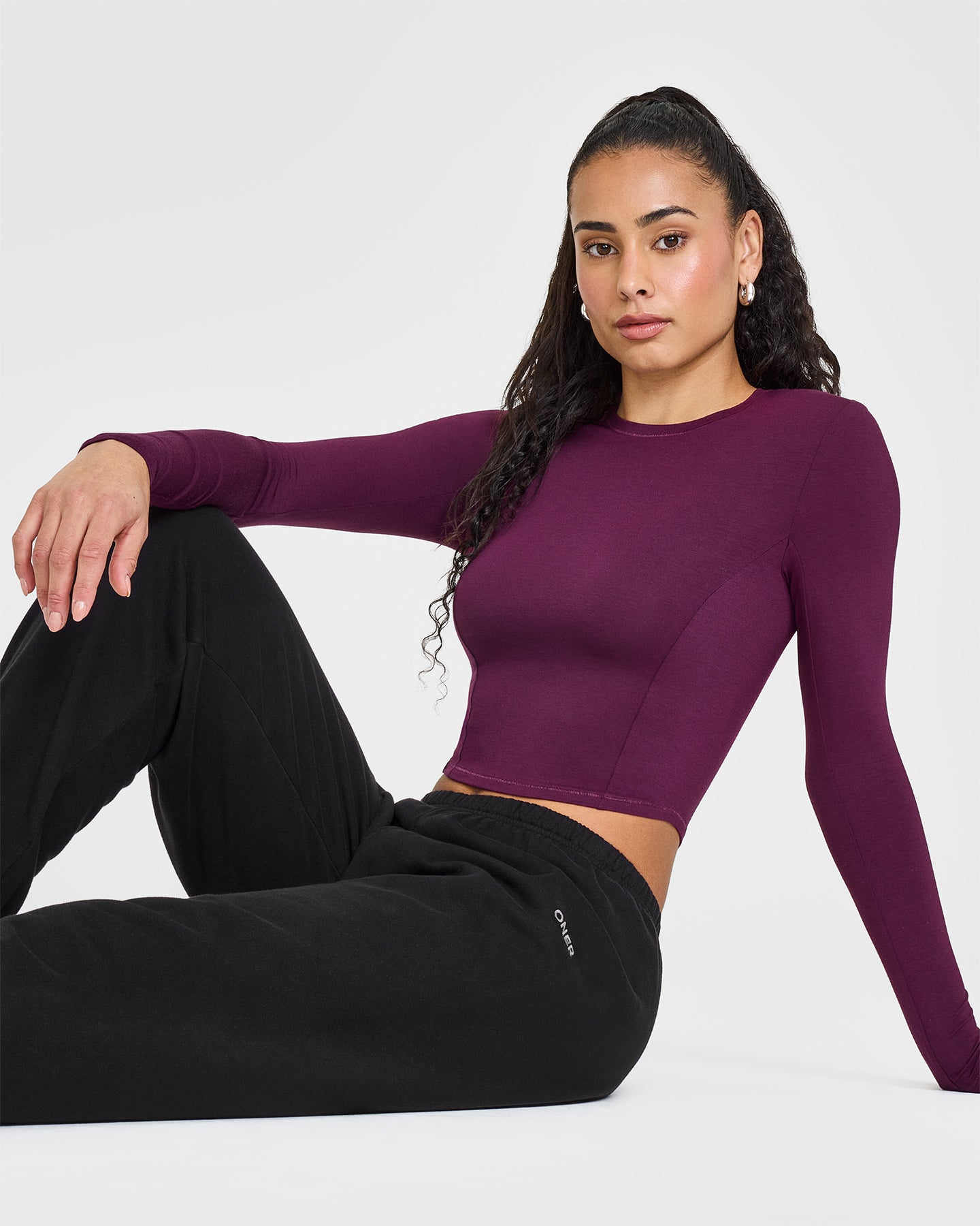 Mellow™ Soft Mid Long Sleeve Top for Women - Comfortable Stretch T-Shirt in Ripe Fig Color | Perfect for Casual Wear, Layering & Everyday Outfits