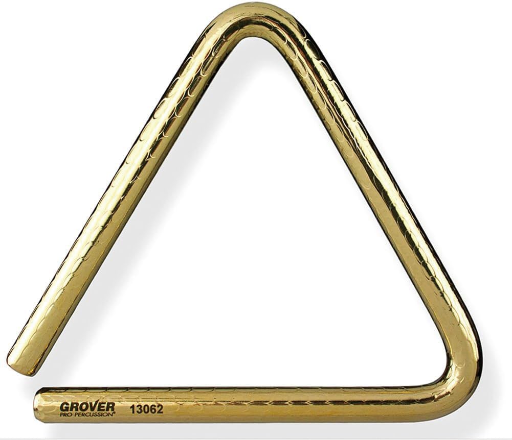 Grover Pro Bronze Pro-Hammered Triangle 8 Inch - Professional Musical Instrument for Orchestras, Bands & Music Classrooms