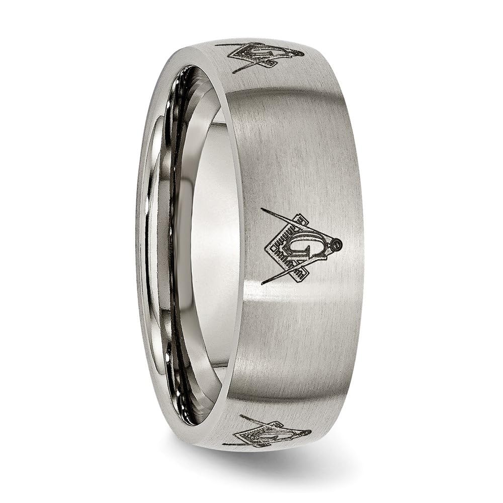 Diamond2Deal Titanium 8mm Laser-Engraved Wedding Band Ring for Men & Women - Size 7.5 - Perfect for Engagement, Anniversary & Special Occasions