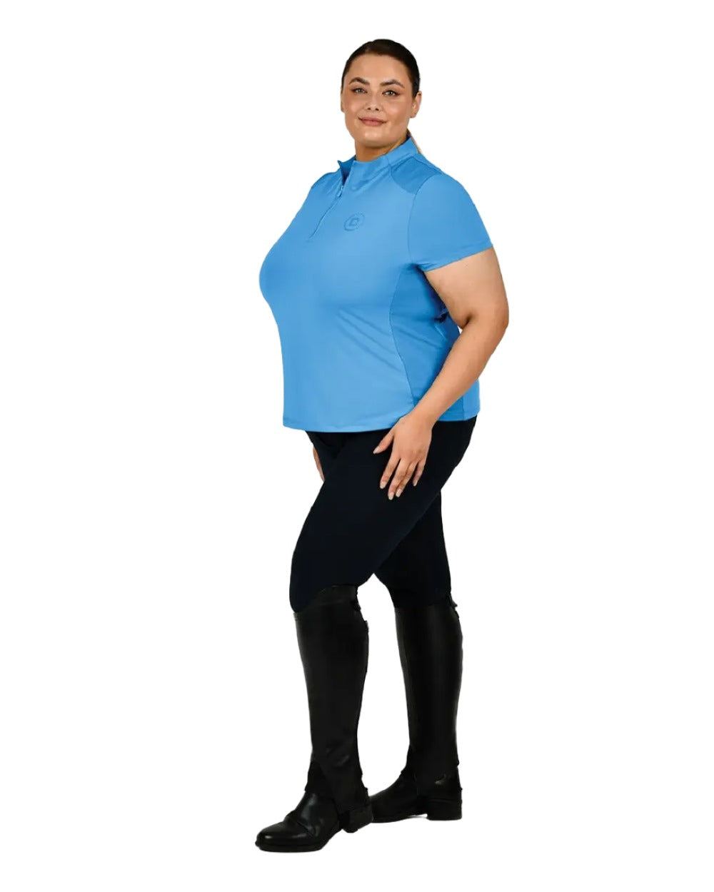 Dublin Curve Tabby Short Sleeve Equestrian Riding Top for Women - Perfect for Horseback Riding, Training & Outdoor Activities