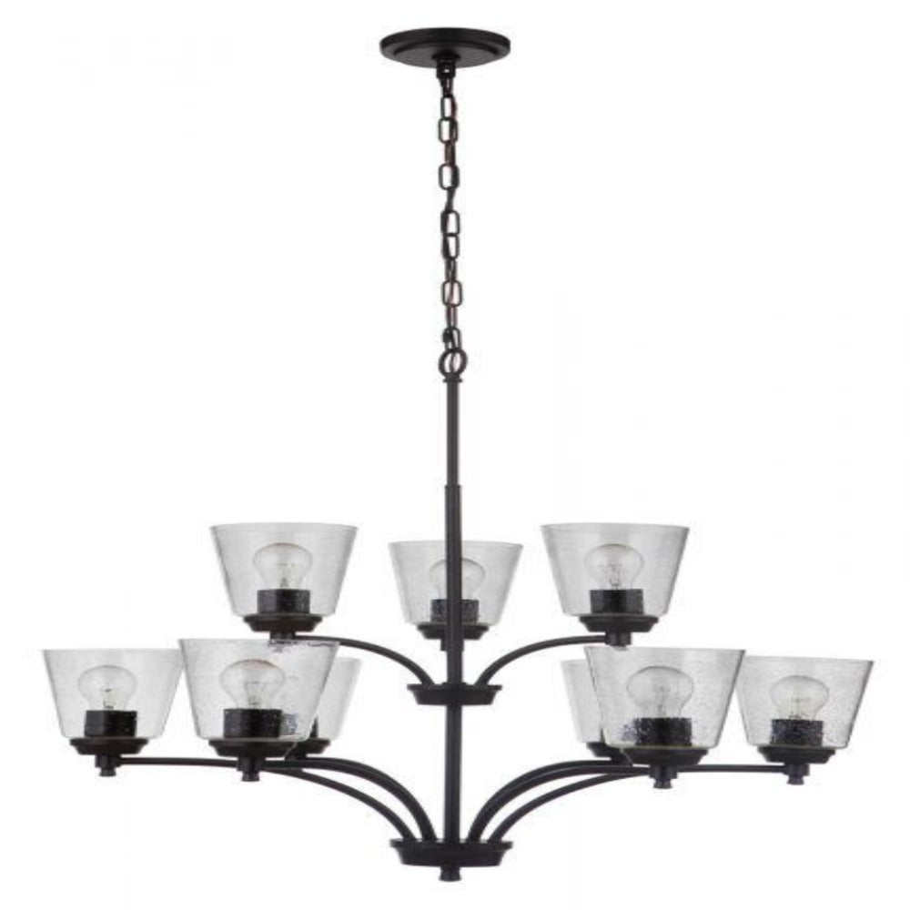 Elegant Sutton 9-Light Chandelier - Modern Crystal Ceiling Light Fixture for Dining Room, Living Room & Bedroom | Perfect for Home Decor & Wedding Venues