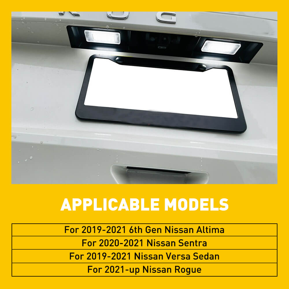 Bright White LED License Plate Lights - Compatible with 2019-2021 Nissan Altima, Versa, 2020-2021 Sentra, 2021+ Rogue - Super Bright Tag Light Assembly for Enhanced Night Visibility & Stylish Look (Perfect for Night Driving, Car Shows & Vehicle Customization)
