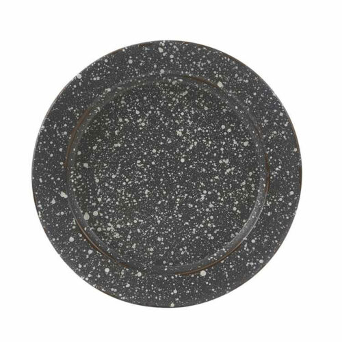 4-Pack Gray Graniteware Salad Plates 8.25 Inch - Durable Dinnerware for Picnics, BBQs & Everyday Meals