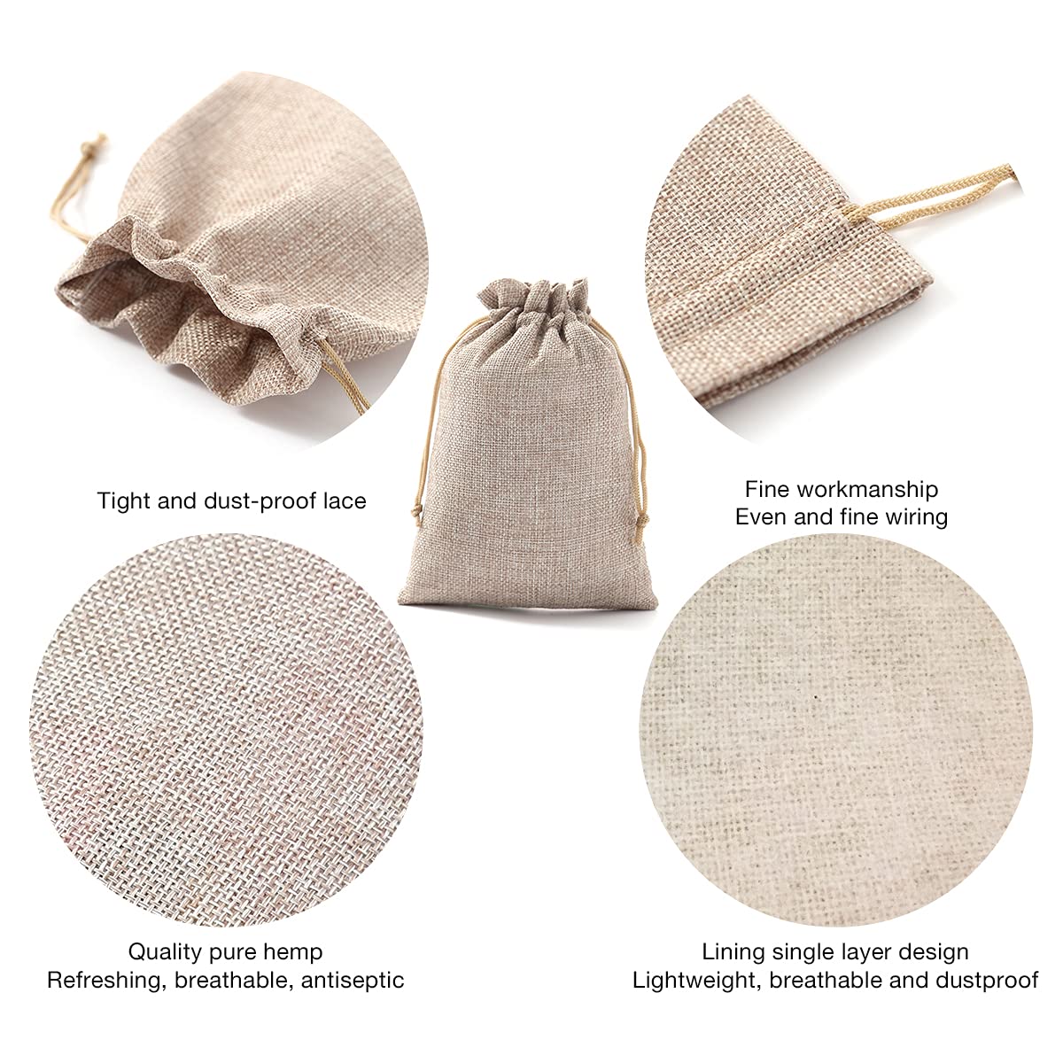 25 Natural Burlap Drawstring Bags 5x7 Inch - Orange Hessian Gift Pouches for Jewelry, Wedding Favors, Party Decor & DIY Crafts - Eco-Friendly Reusable Storage Sacks for Home, Events and Handmade Projects