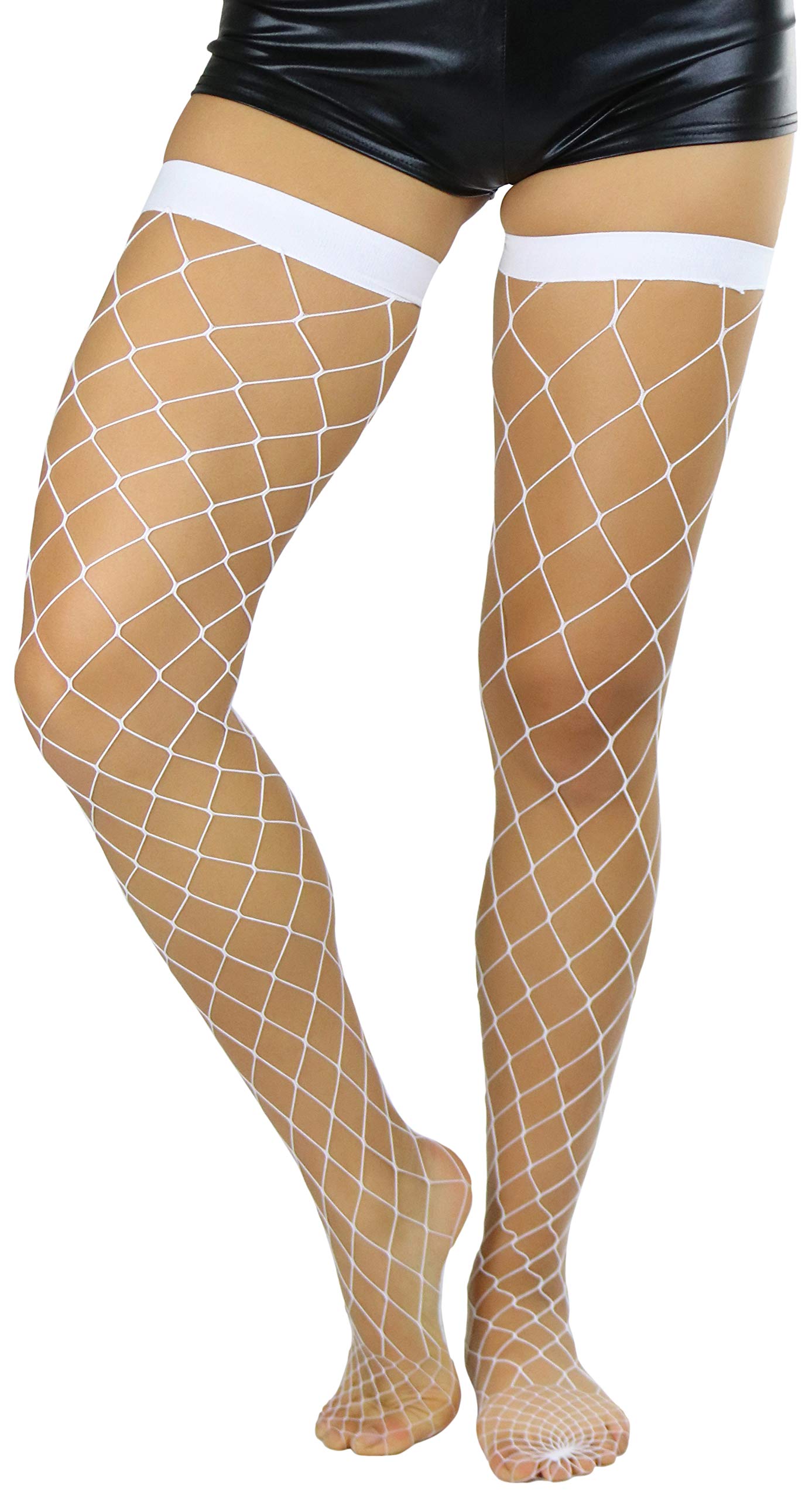 ToBeInStyle Women's Bright & Vibrant Fishnet Thigh High Stockings - Sexy Fashion Tights for Parties, Cosplay & Night Out