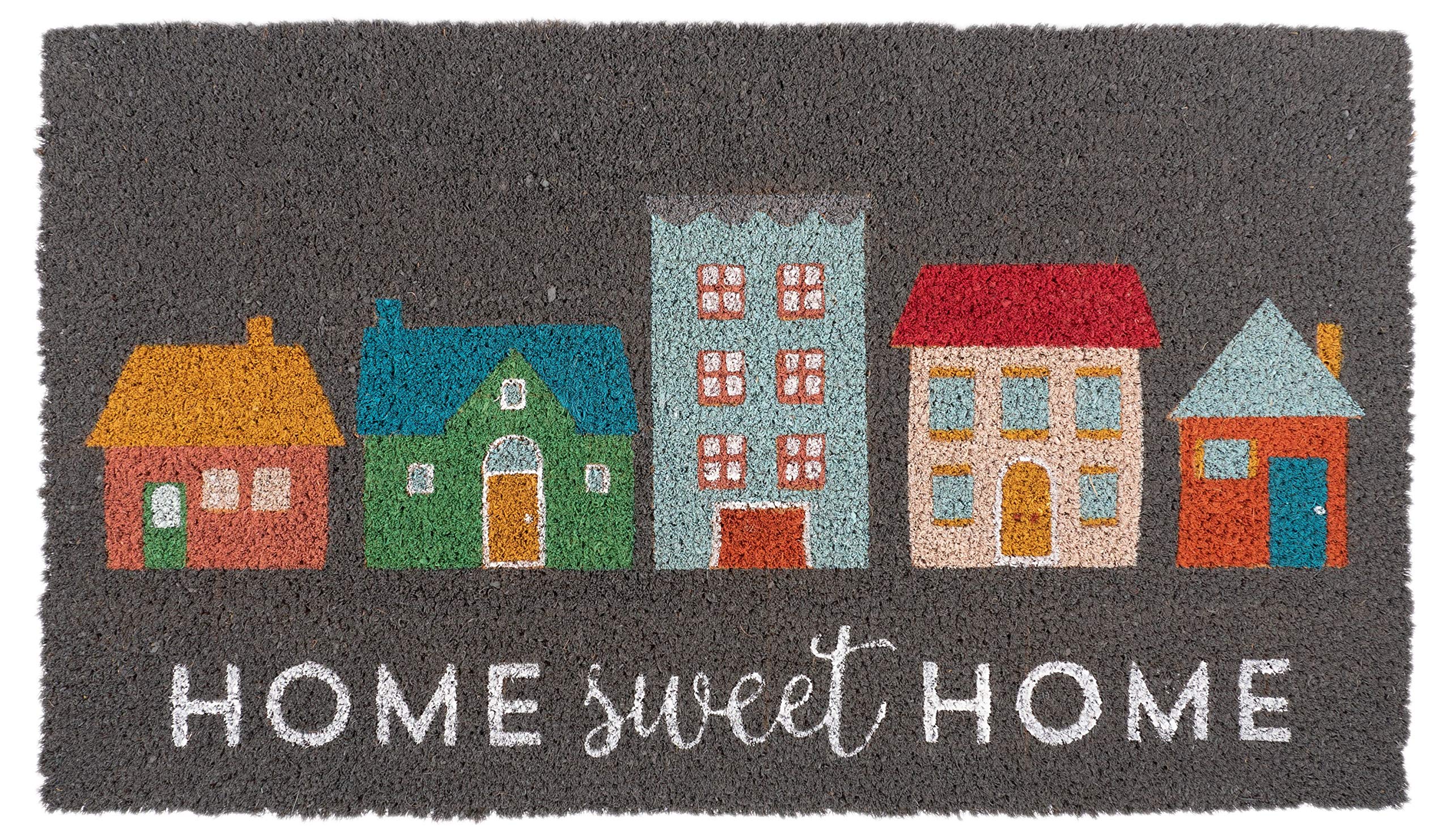 KAF Home Premium Coir Doormat - Heavy Duty, Weather Resistant & Non-Slip PVC Backing for Indoor/Outdoor Use - Perfect for Entryways, Patios & Mudrooms - Home Sweet Home Design