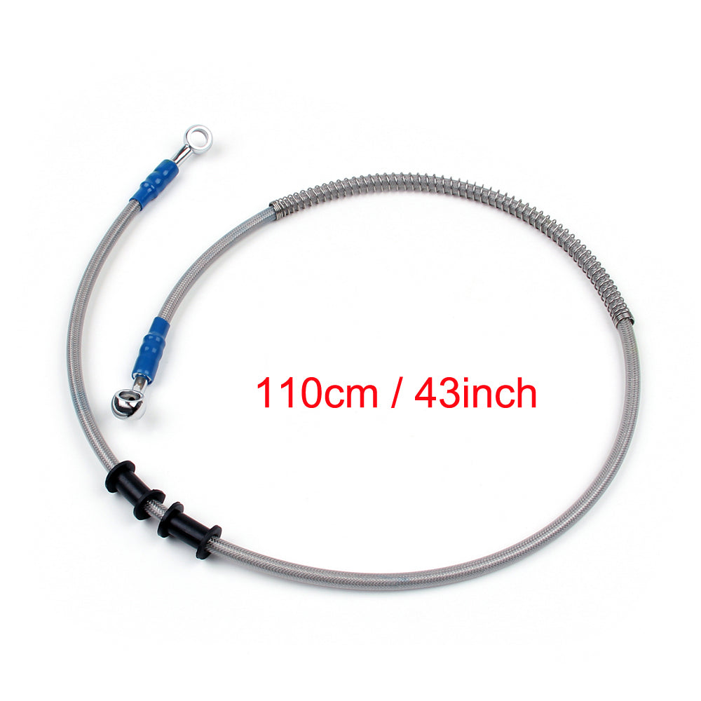 43 Inch M10 Brake Oil Hose Line with Stainless Steel Banjo Fitting - Universal Replacement for Motorcycles, ATVs & Dirt Bikes - Perfect for Fluid Transfer & Hydraulic System Maintenance