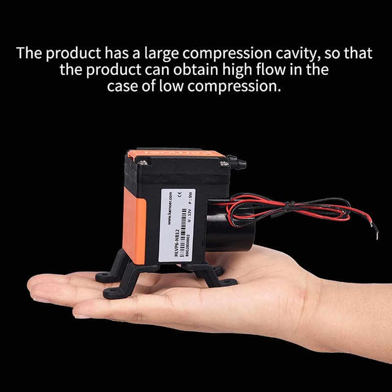 12V/24V Submersible Sump Pump - HLVP6 Micro Vacuum Diaphragm Pump - Silent Self-Priming Water Transfer Pump for Aquariums, Ponds & Flood Control