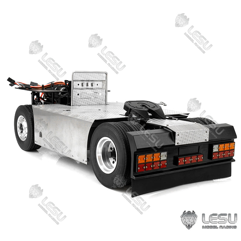 1/14 Scale Metal 4x4 Chassis with 27T Motor, Servo & ESC Light System for Tamiya RC Tractor Trucks - Perfect for Off-Road Crawling and Heavy-Duty RC Vehicle Customization