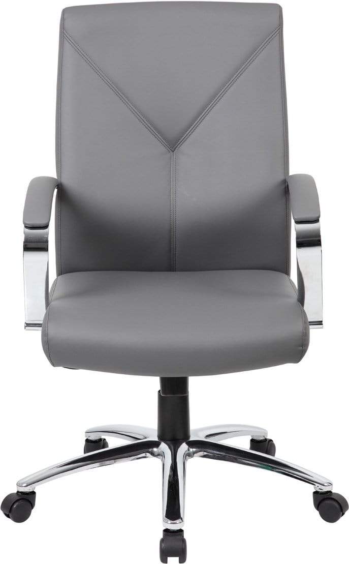 Premium Boss LeatherPlus Executive Office Chair [B10101 BK] - Ergonomic High Back Desk Chair for Home & Business Workspaces