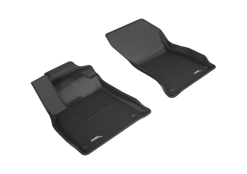 3D MAXpider Custom Fit Floor Mats for 2018-2020 Audi Q5 - Kagu Series 1st Row All-Weather Car Mats (Black) | Perfect for Daily Commute & Road Trips