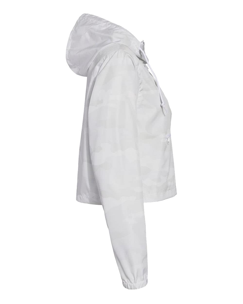 Women's Lightweight Windbreaker Pullover - Born of Water White Camo Crop Top Jacket | Perfect for Running, Hiking & Outdoor Activities