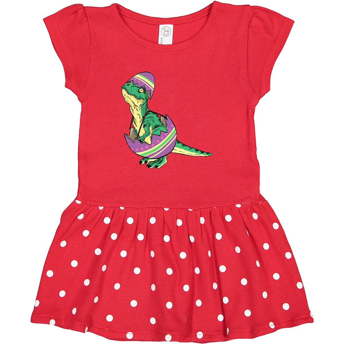 **Inktastic Easter Baby T-Rex in Easter Egg Print Toddler Dress – Cute Dinosaur Themed Outfit for Easter, Birthday & Playdates**