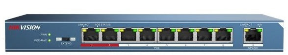DS-3E0109P-E 8 Port PoE Switch with 250m PoE Range - Ideal for Office, Home, and Surveillance Network Setup