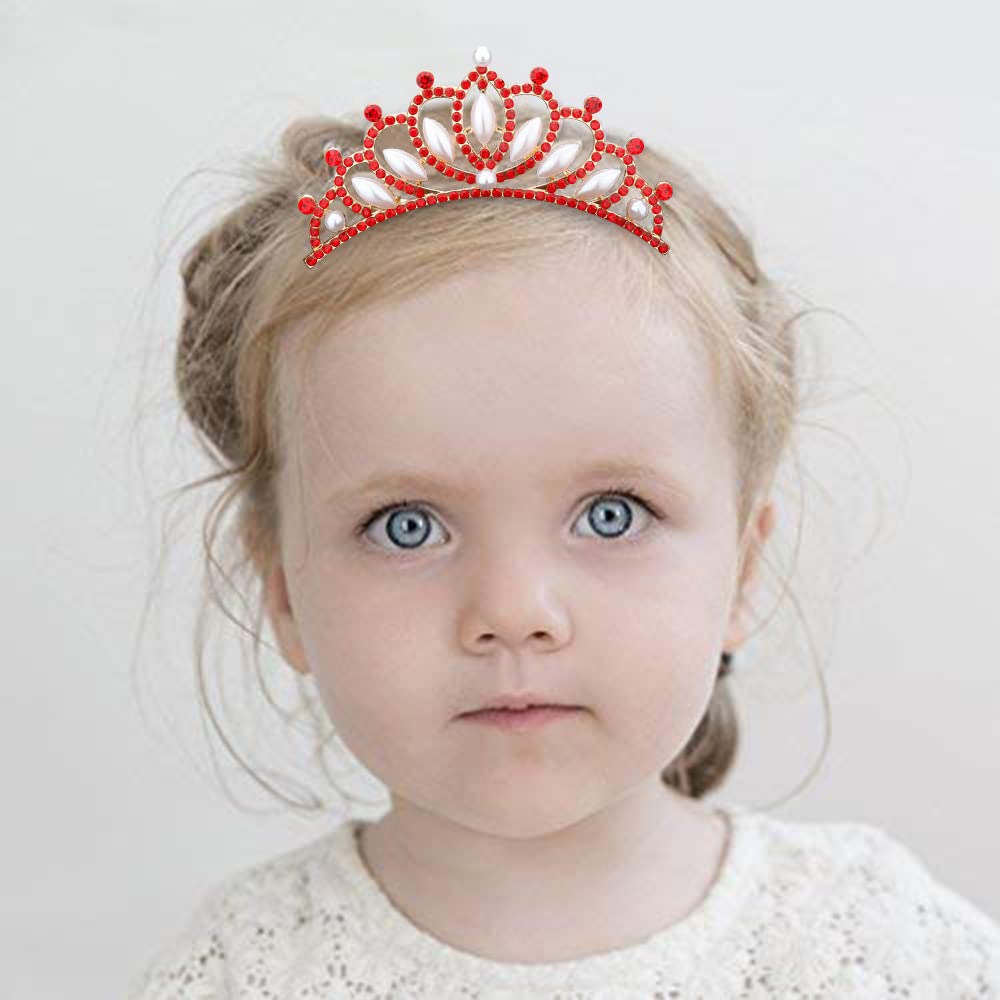 ANBALA 3 Pack Small Tiara Crown with Hair Comb - Mini Princess Crystal Tiaras for Girls Ages 2-10 - Cute Hair Accessories for Birthday Parties, Pageants, Dress-Up & Special Occasions
