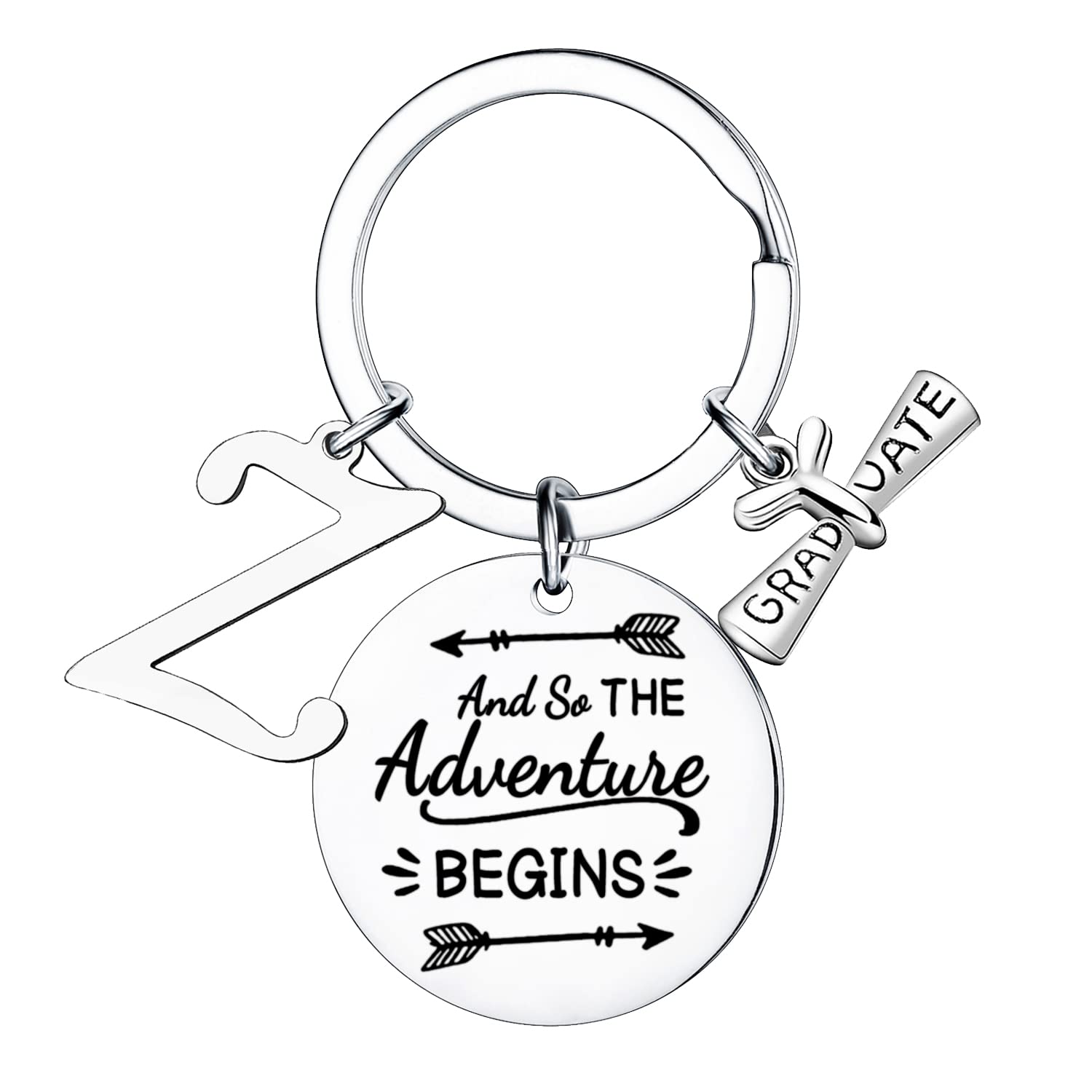 Personalized Initial Keychain for Women - Unique Graduation Gift for Her, High School & College Graduates - Custom Jewelry Keepsake for Special Occasions | Perfect for Graduation Parties, Gift Exchanges & Memory Keepsakes