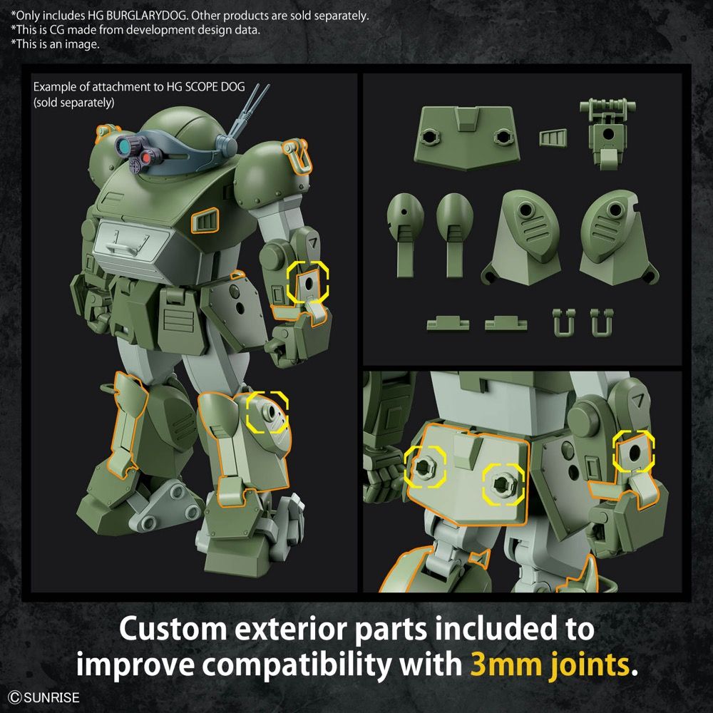 Bandai HG Armored Trooper Votoms: Shining Heresy ATM-09-DD BurglaryDog Model Kit - 1/48 Scale Sci-Fi Action Figure for Collectors & Anime Fans - Perfect for Display & Diorama Building