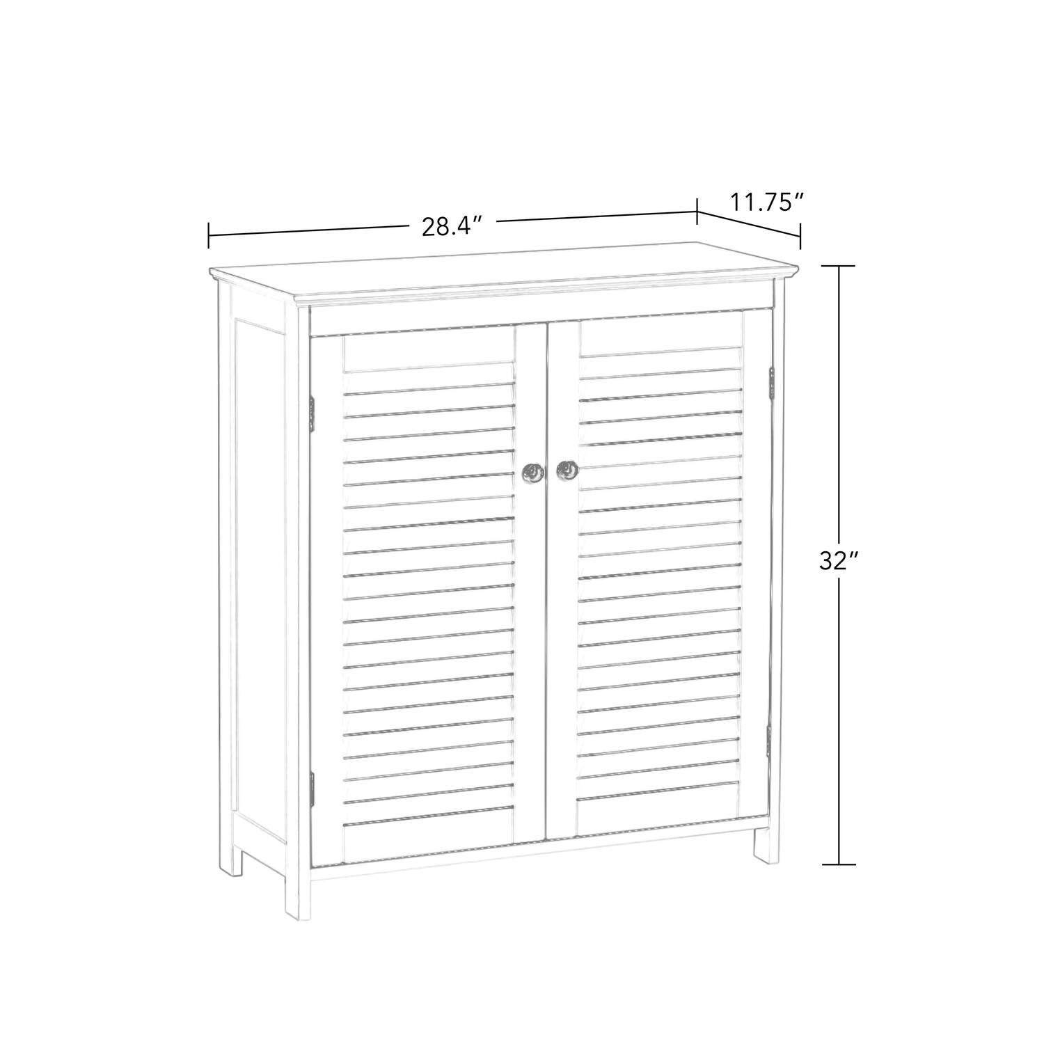 RiverRidge Ellsworth White Two-Door Floor Cabinet - Freestanding Storage Cabinet for Living Room, Bedroom, or Office Organization