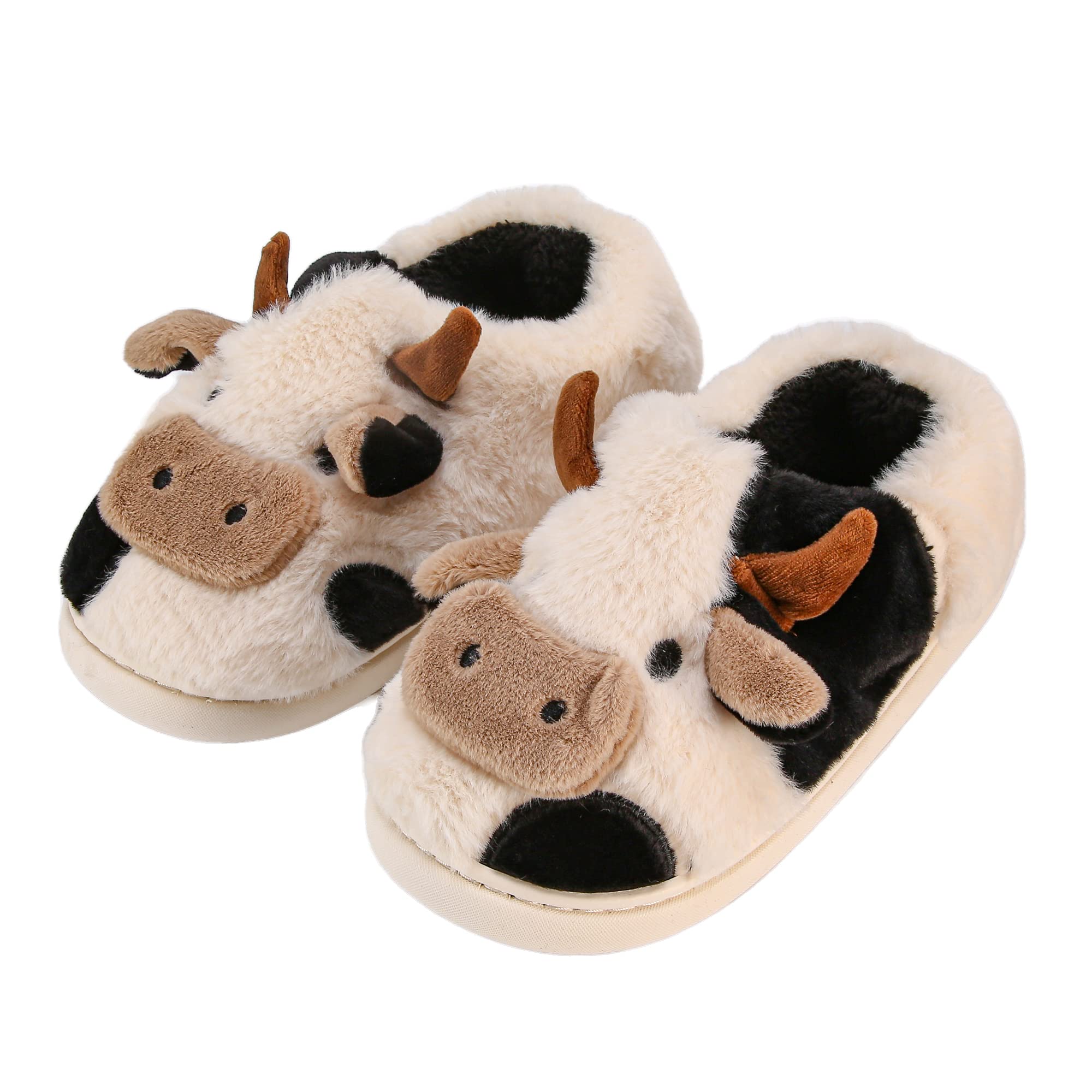 Soofylia Cow Slippers for Women and Men - Soft Fuzzy Animal House Slippers for Indoor & Outdoor Wear - Cozy Plush Kawaii Slippers for Lounge, Home, Gifts and Relaxation